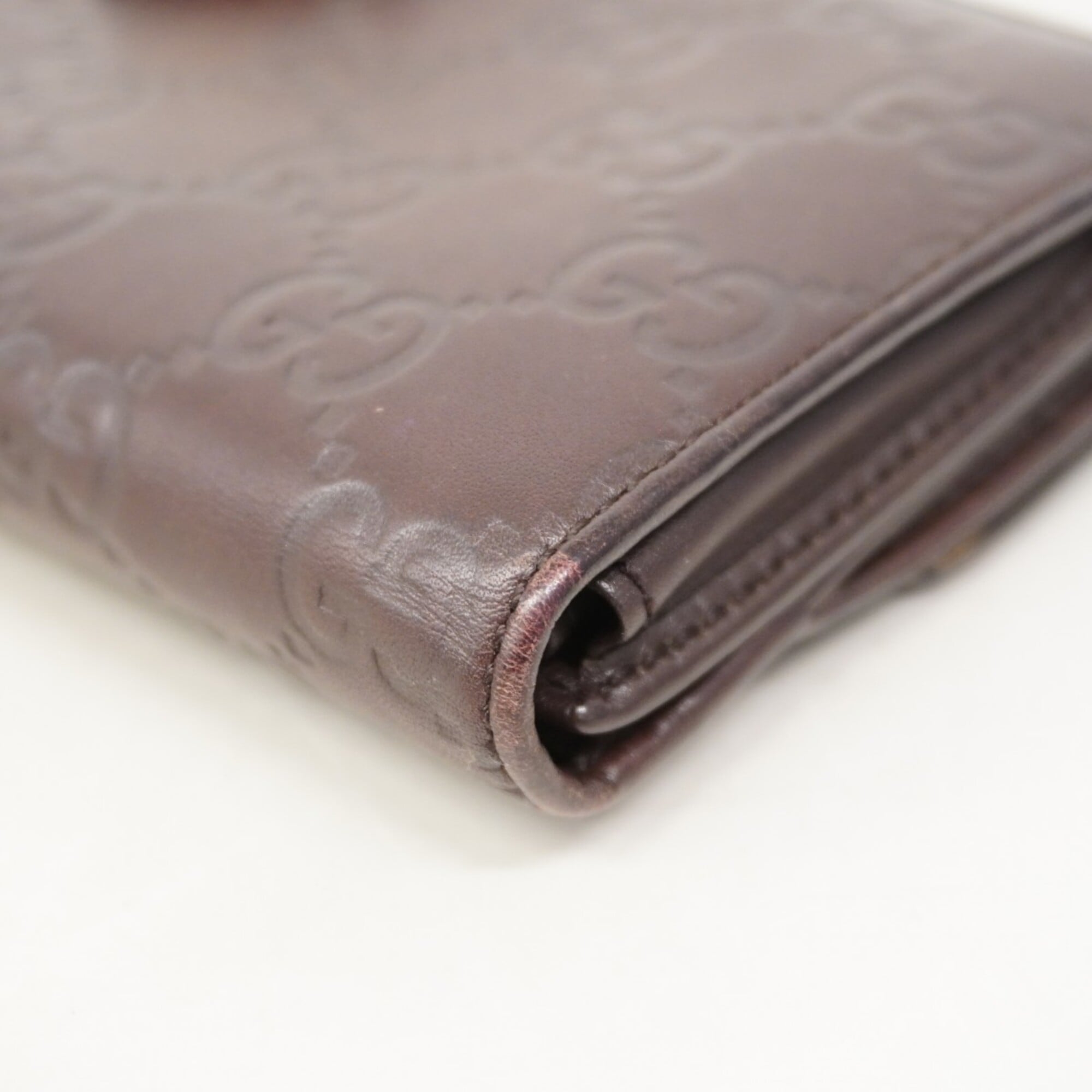 Gucci Brown Leather Long Wallet (Bi-Fold) (Pre-Owned)