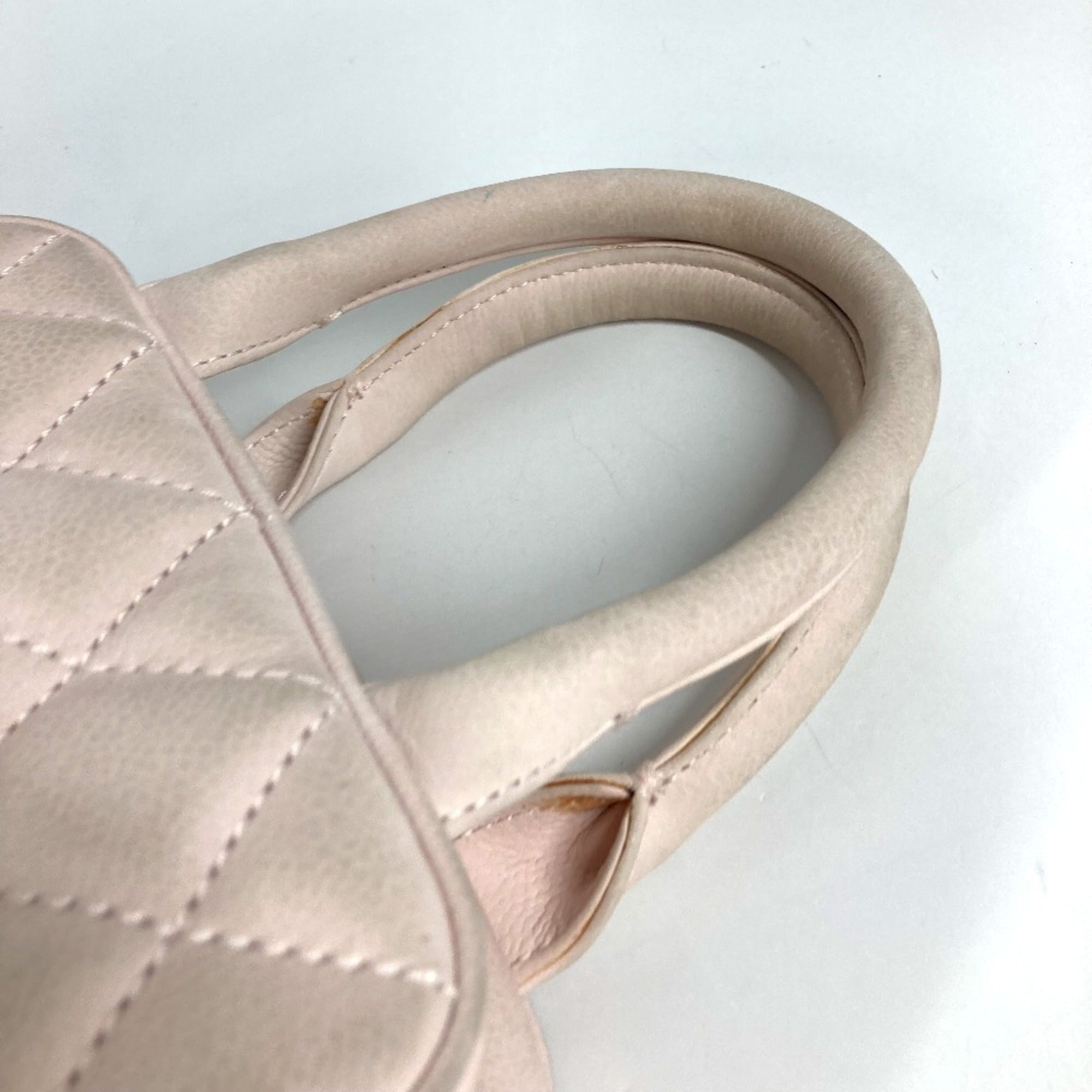 Chanel Matelasse Light Pink Leather Boston Bag Handbag (Pre-Owned)