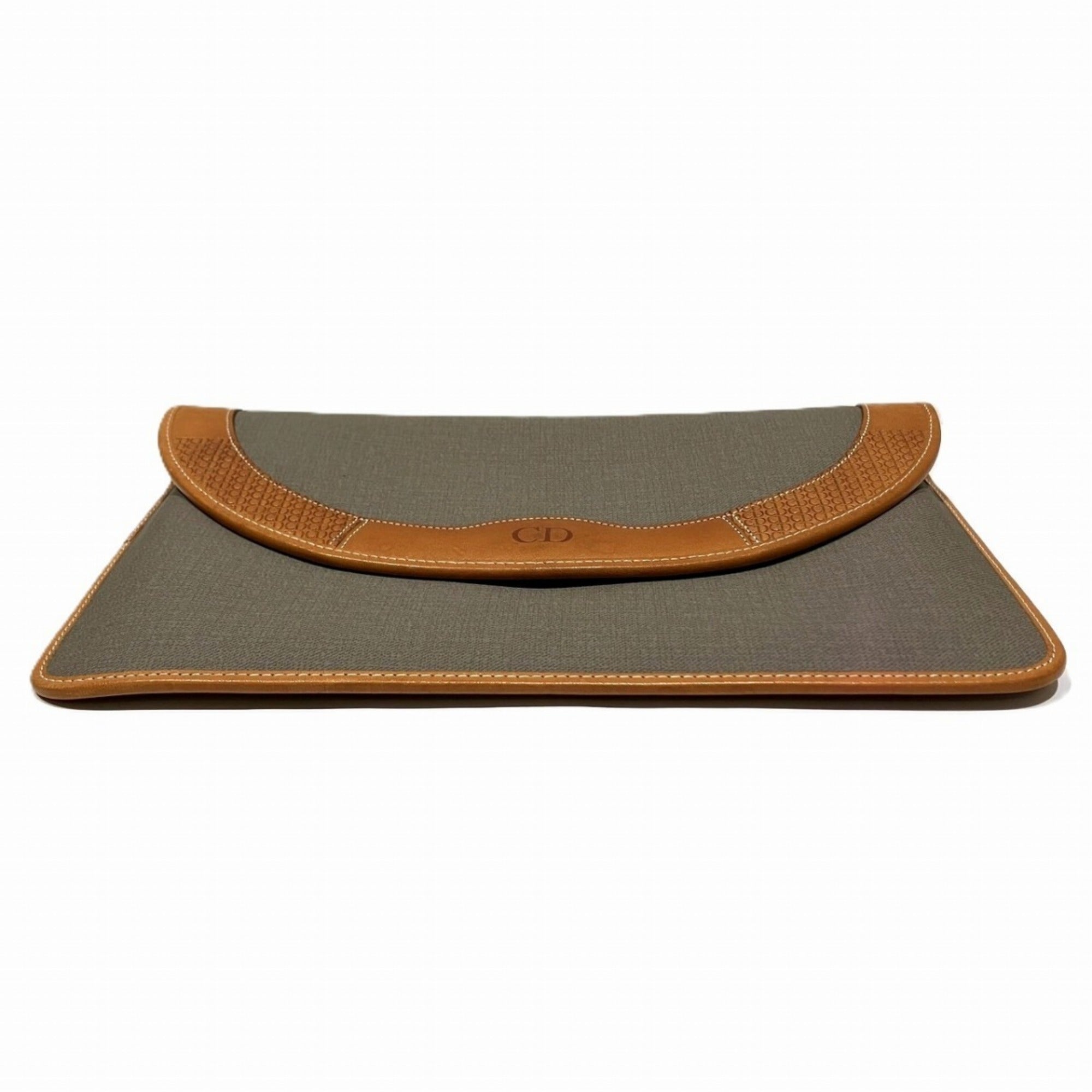 Christian Dior Gray Pvc Clutch Bag (Pre-Owned)