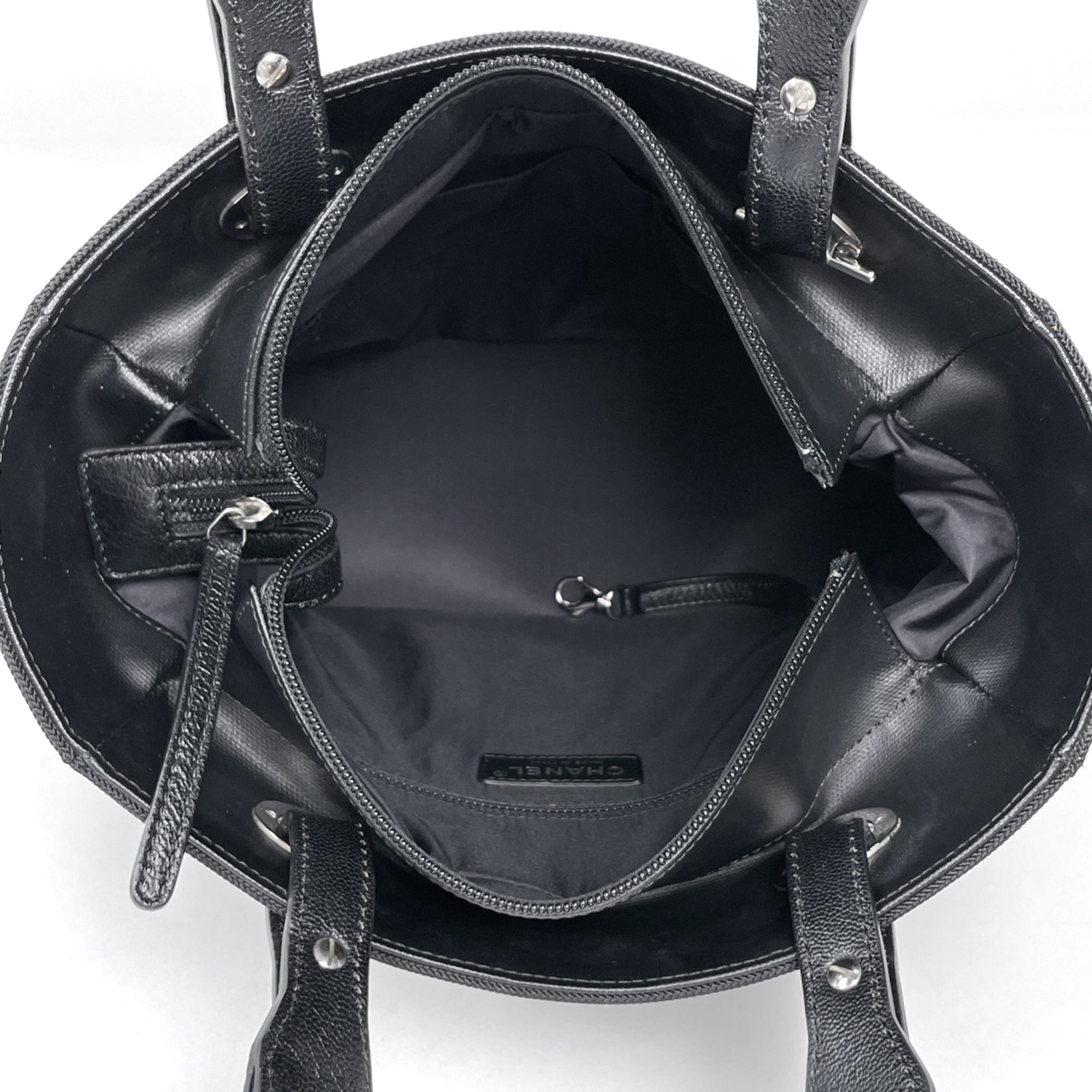 Chanel Black Coated Canvas Tote Bag (Pre-Owned)