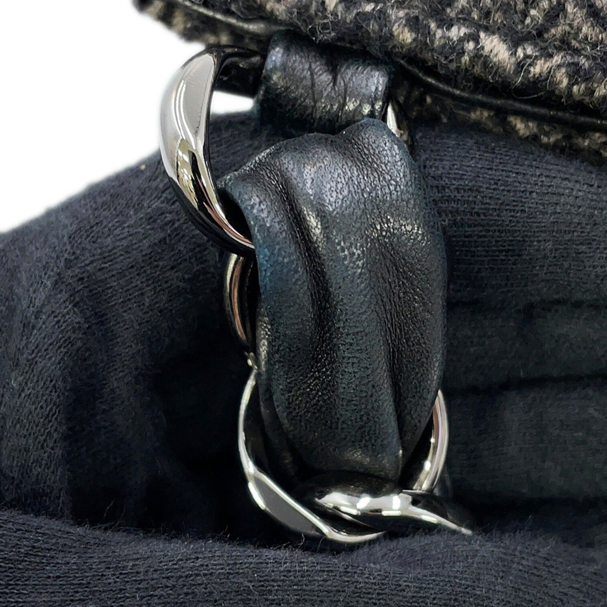 Chanel Black Dark Brown Multi-Color Tweed Leather Shoulder Bag (Pre-Owned)