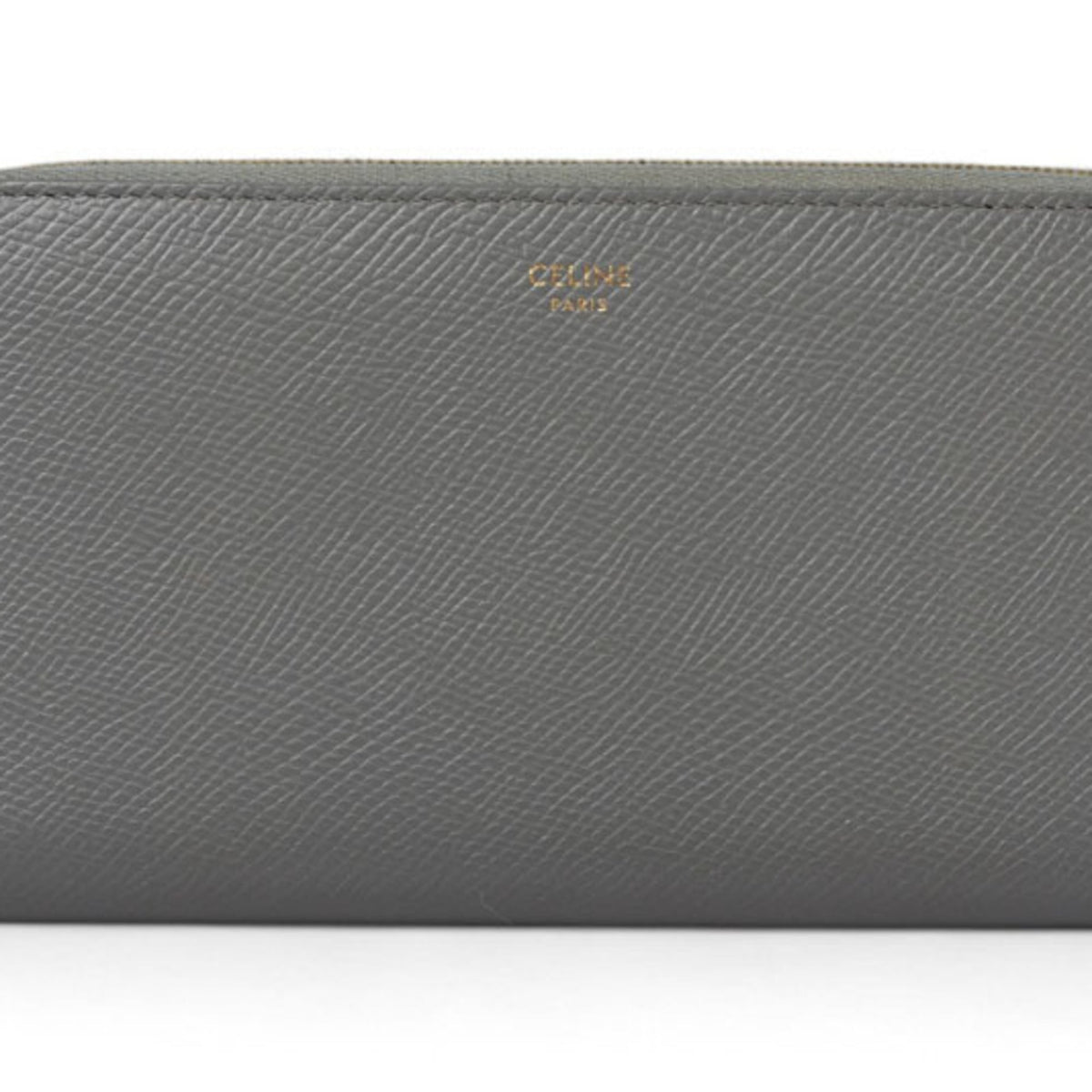 Celine Gray Leather Long Wallet (Bi-Fold) (Pre-Owned)