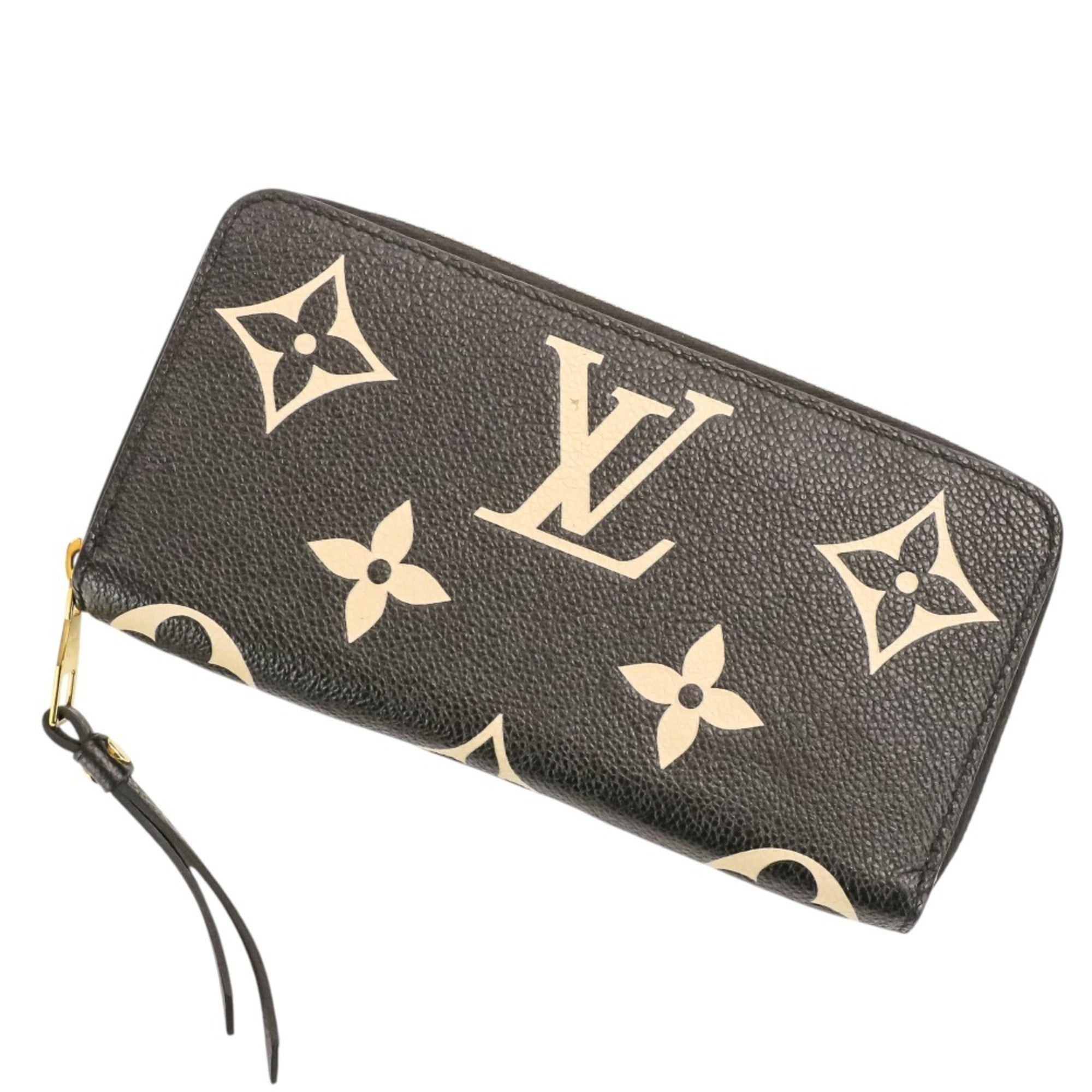 Louis Vuitton Beige Black Monogram Empreinte Long Wallet (Bi-Fold) (Pre-Owned)