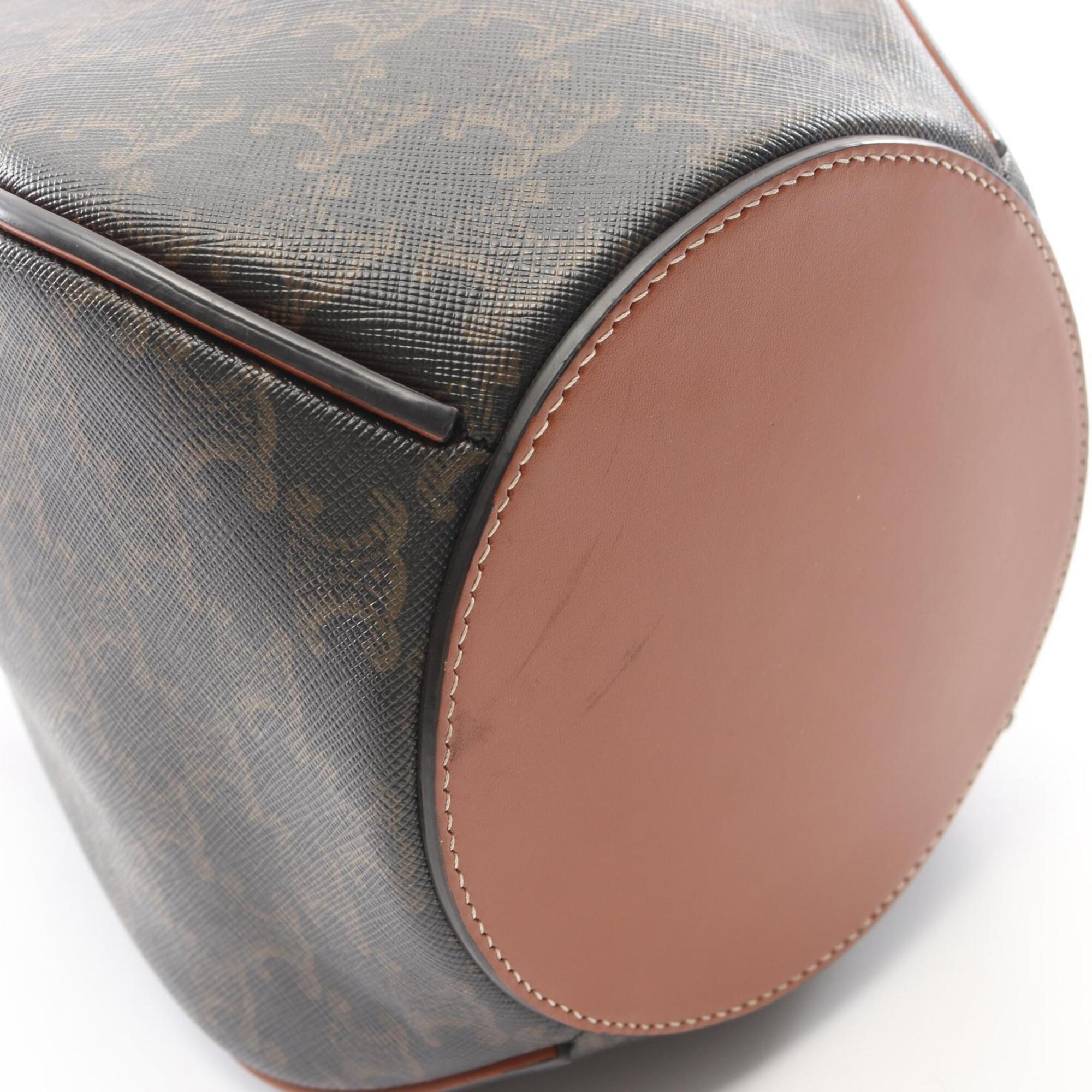 Celine Black Brown Pvc Leather Handbag Shoulder Bag (Pre-Owned)