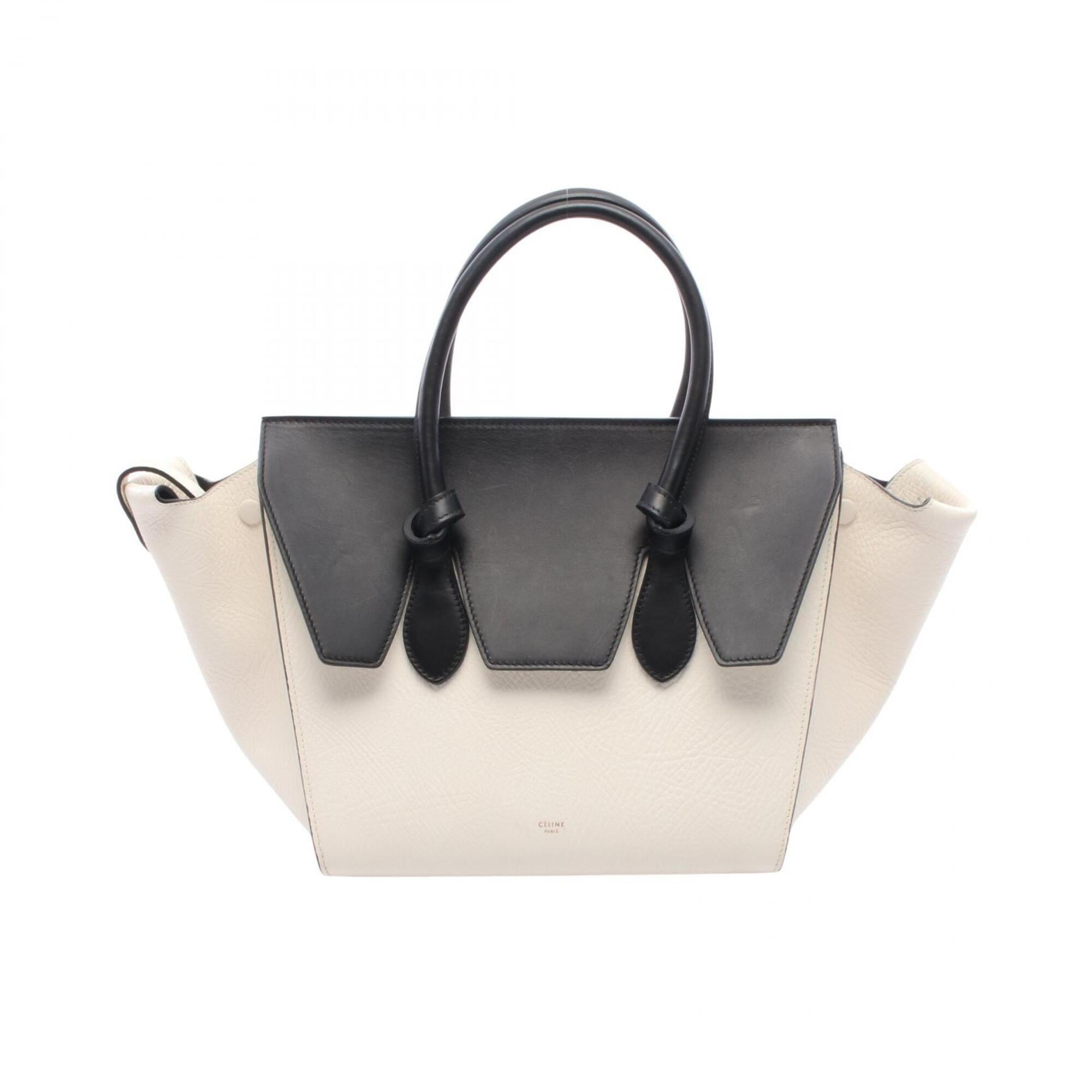 Celine Black White Leather Handbag (Pre-Owned)
