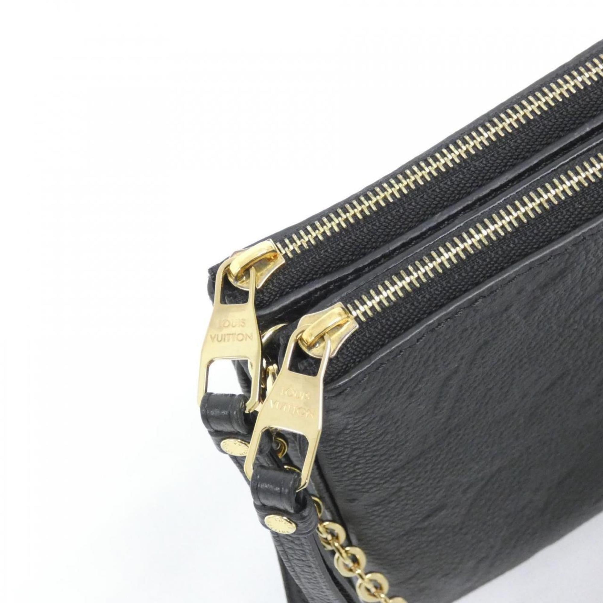 Louis Vuitton Black Leather Pochette Shoulder Bag (Pre-Owned)