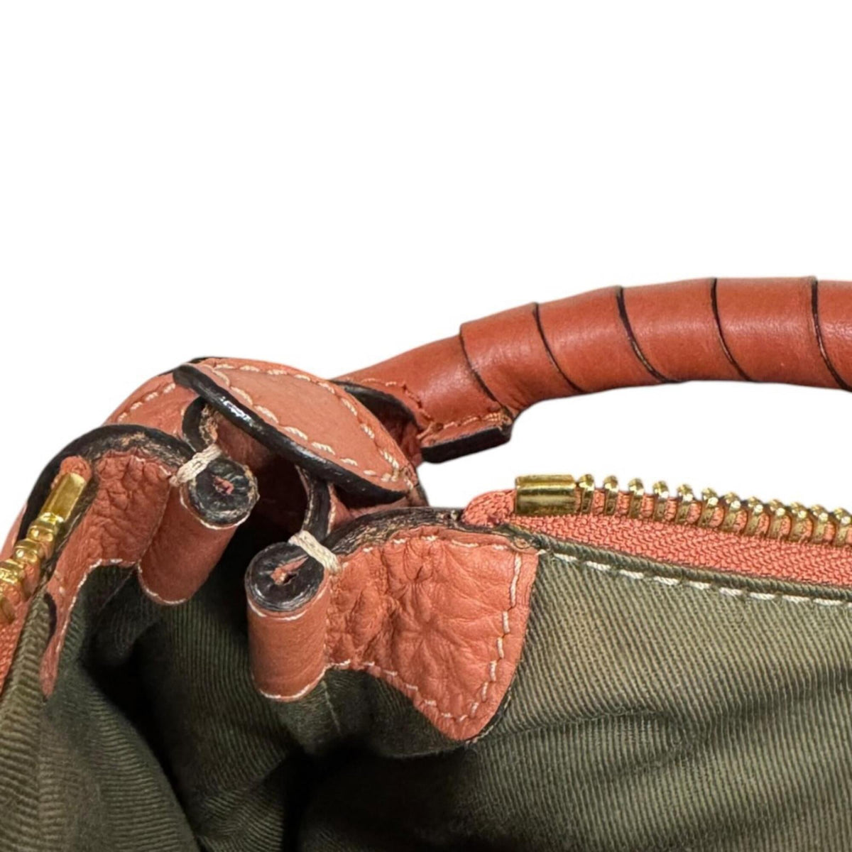 Chloé Marcie Orange Leather Shoulder Bag (Pre-Owned)