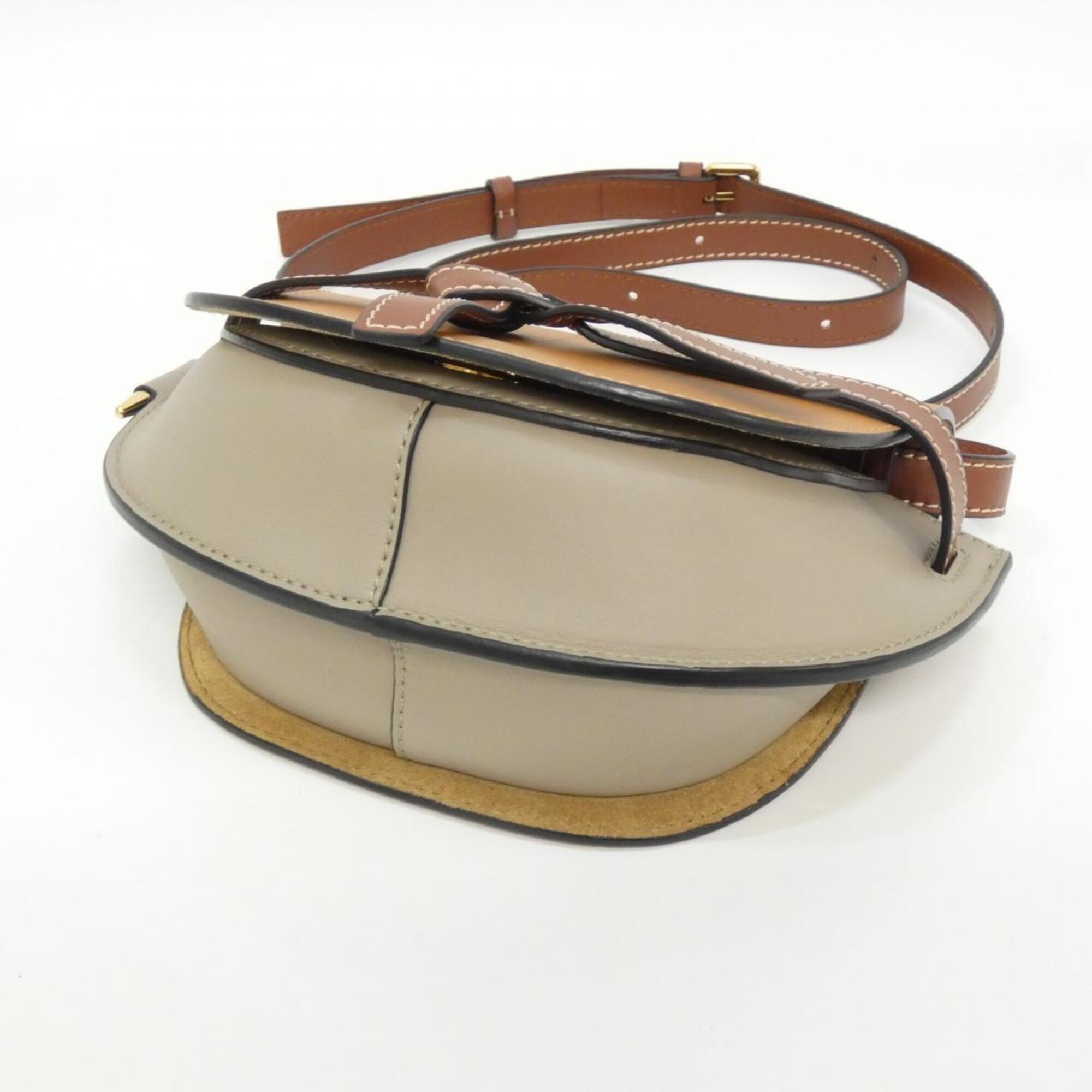 Loewe Brown Light Gray Leather Shoulder Bag (Pre-Owned)