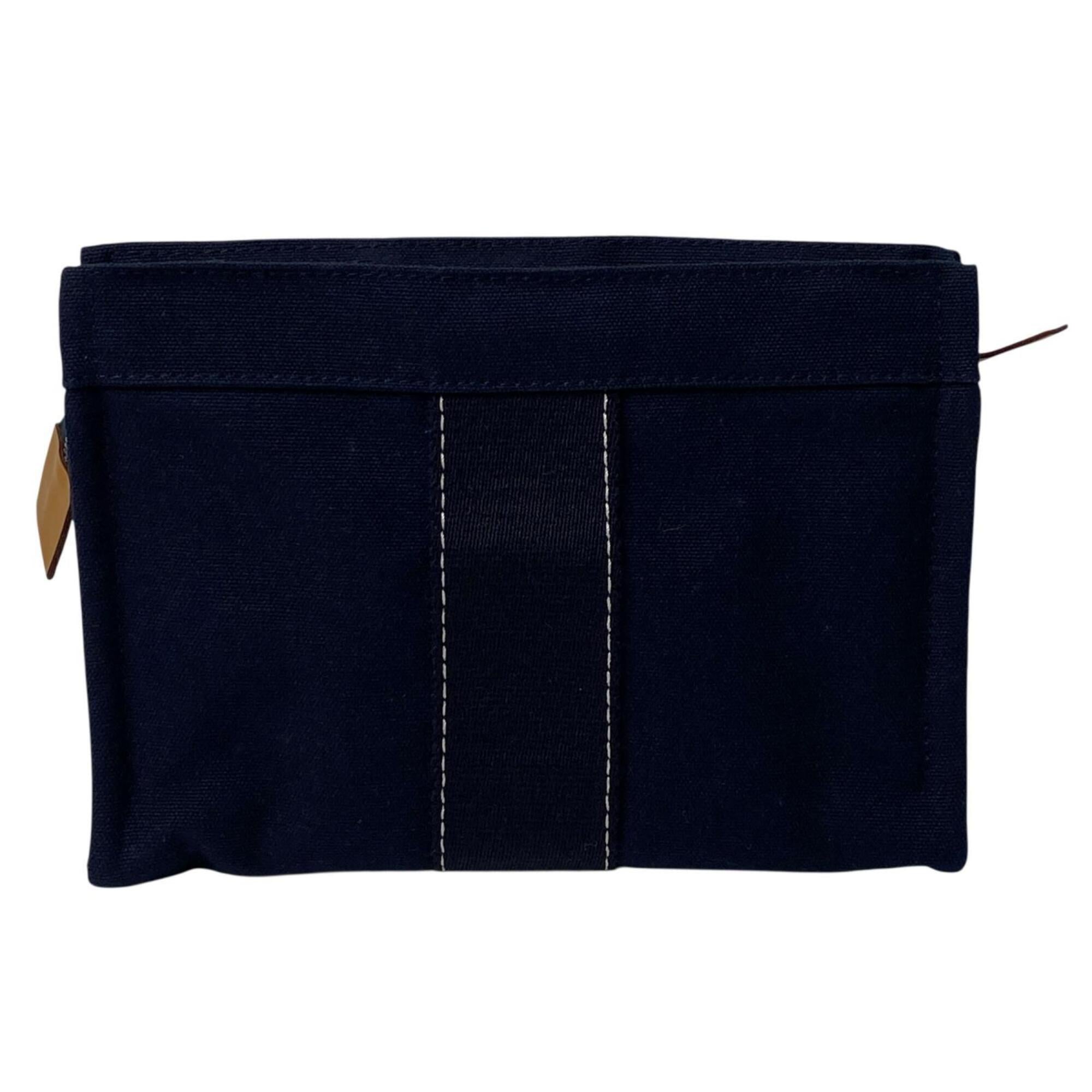Hermes Navy Canvas Pouch (Pre-Owned)