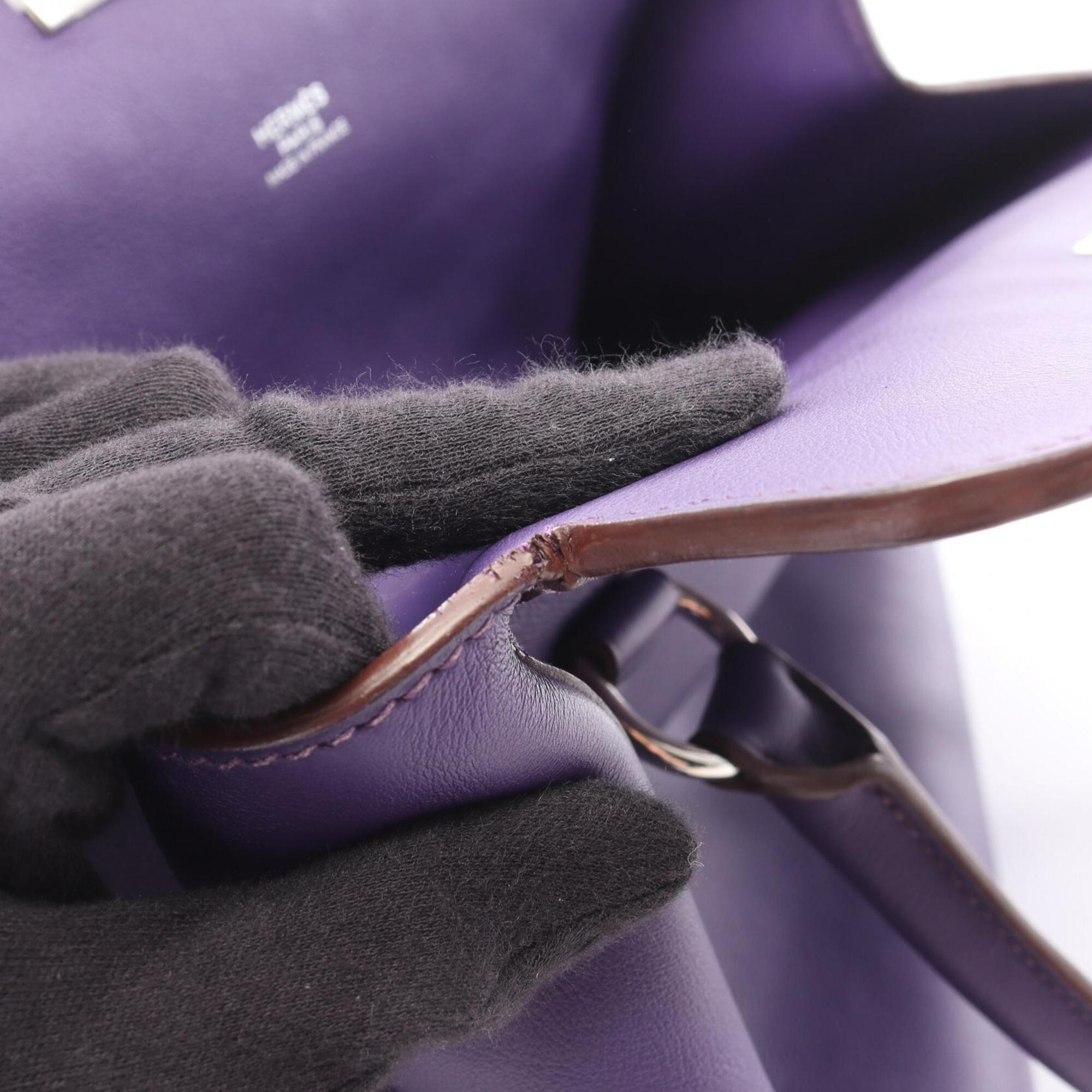 Hermes Purple Swift Leather Handbag (Pre-Owned)
