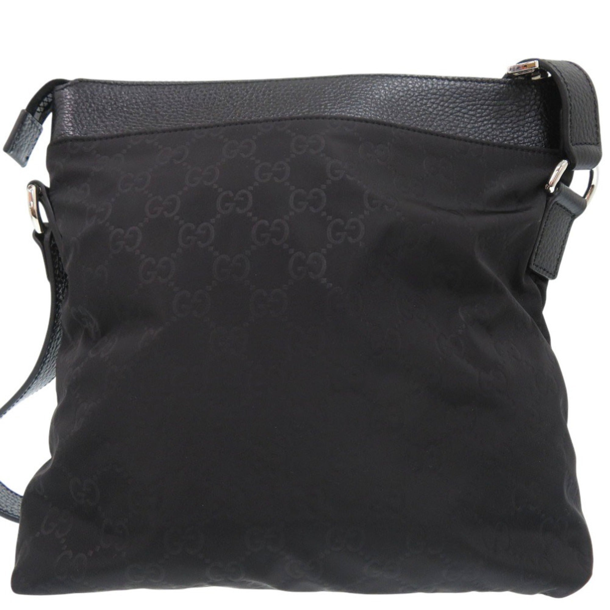 Gucci Black Leather Nylon Shoulder Bag (Pre-Owned)