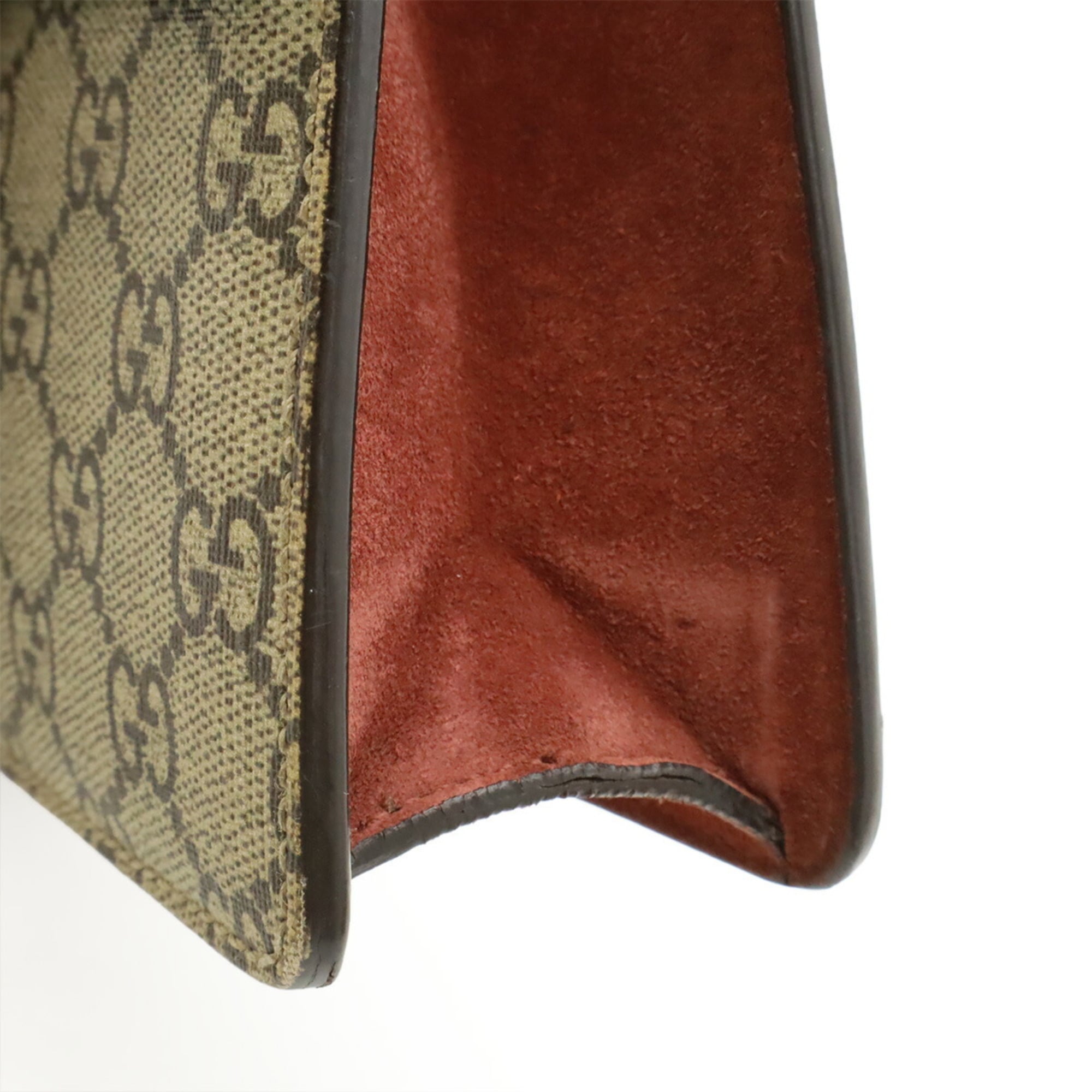 Gucci Beige Pink Multi-Color Pink Canvas Shoulder Bag (Pre-Owned)