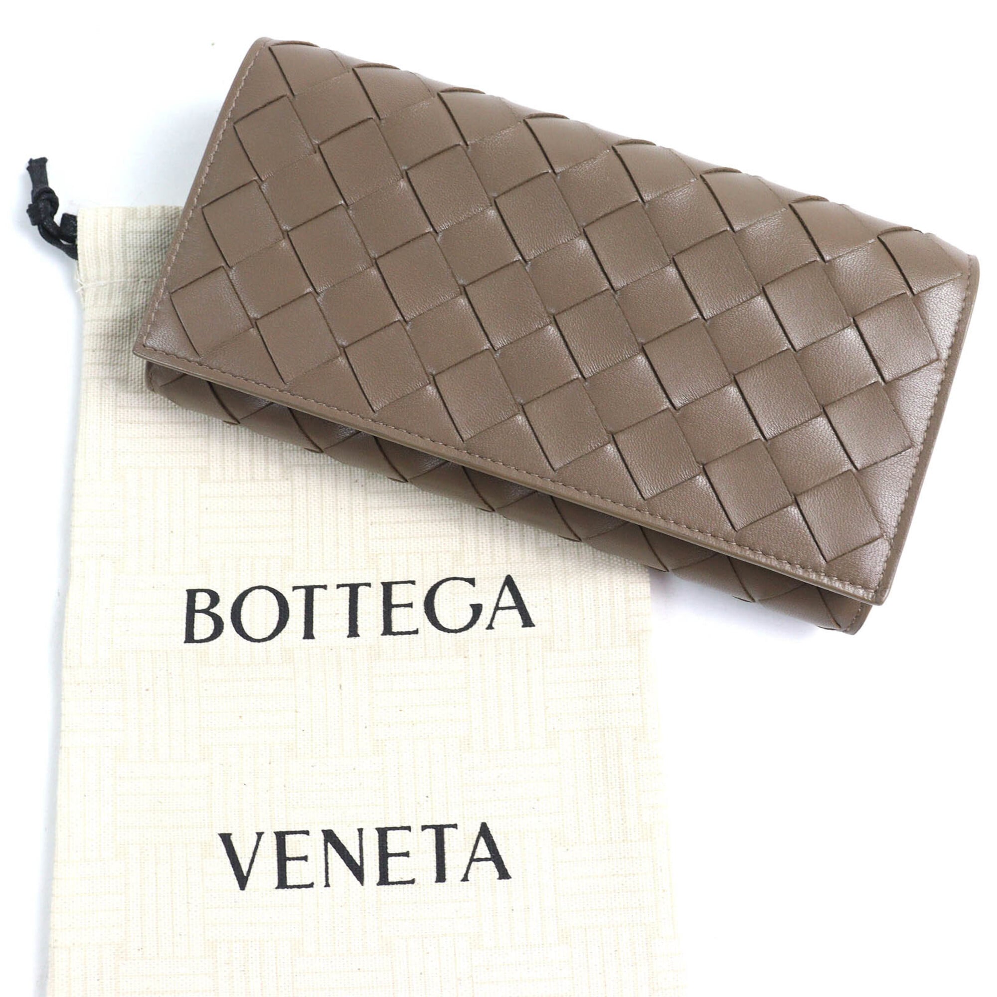 Bottega Veneta Brown Leather Long Wallet (Bi-Fold) (Pre-Owned)
