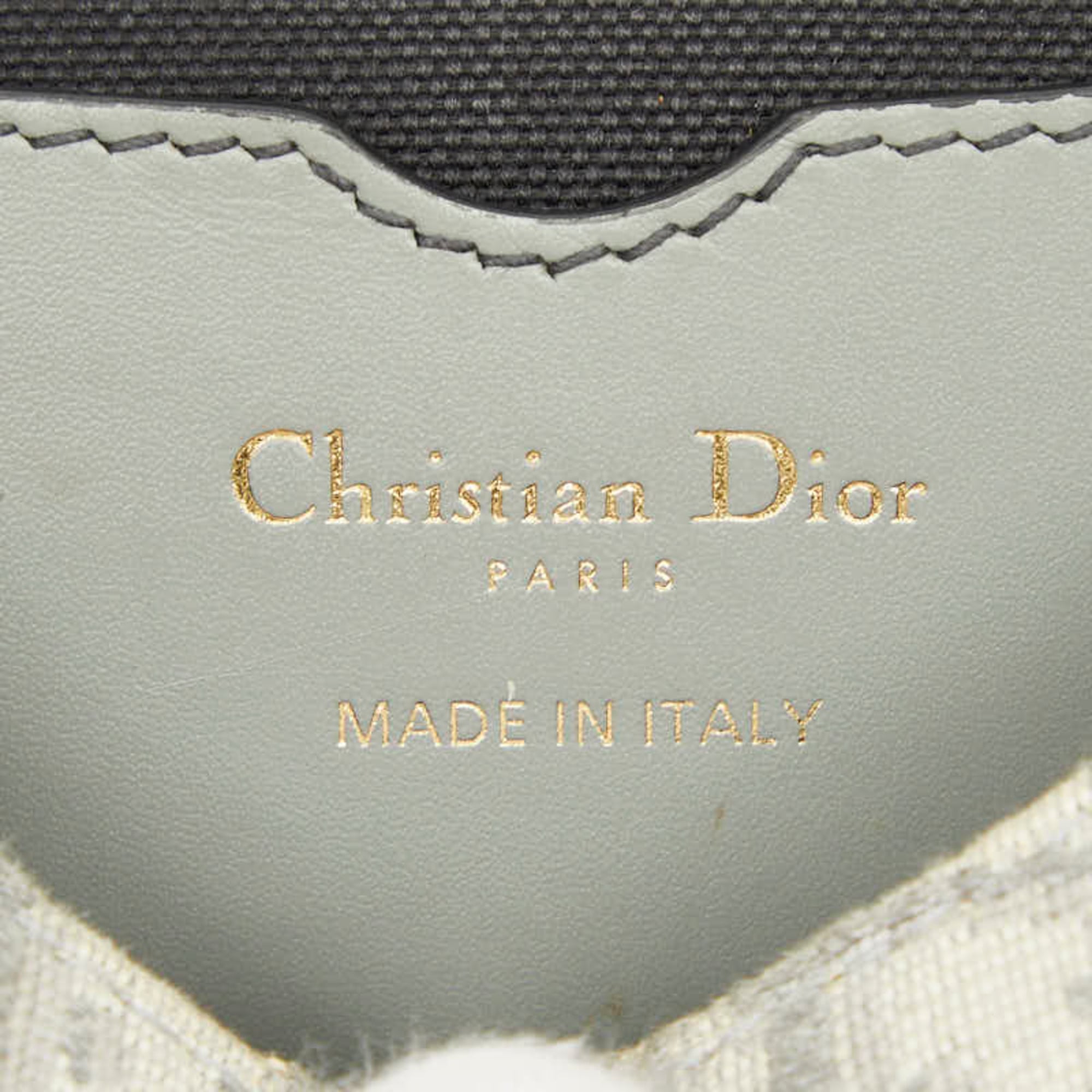 Christian Dior Gold Gray Canvas Leather Shoulder Bag (Pre-Owned)
