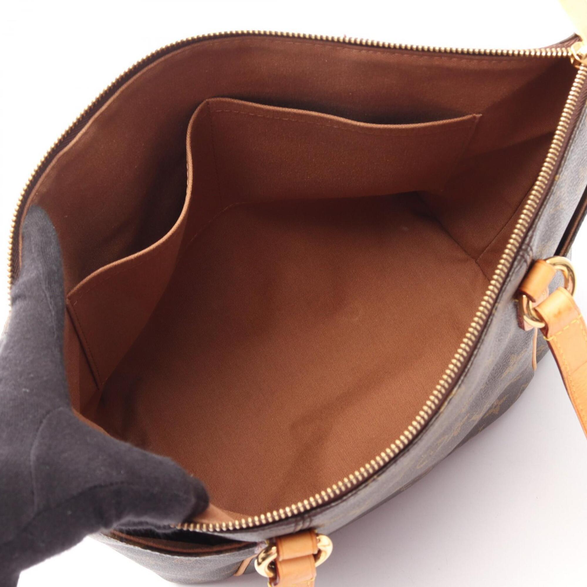 Louis Vuitton Brown Coated Canvas Leather Monogram Handbag Tote Bag (Pre-Owned)