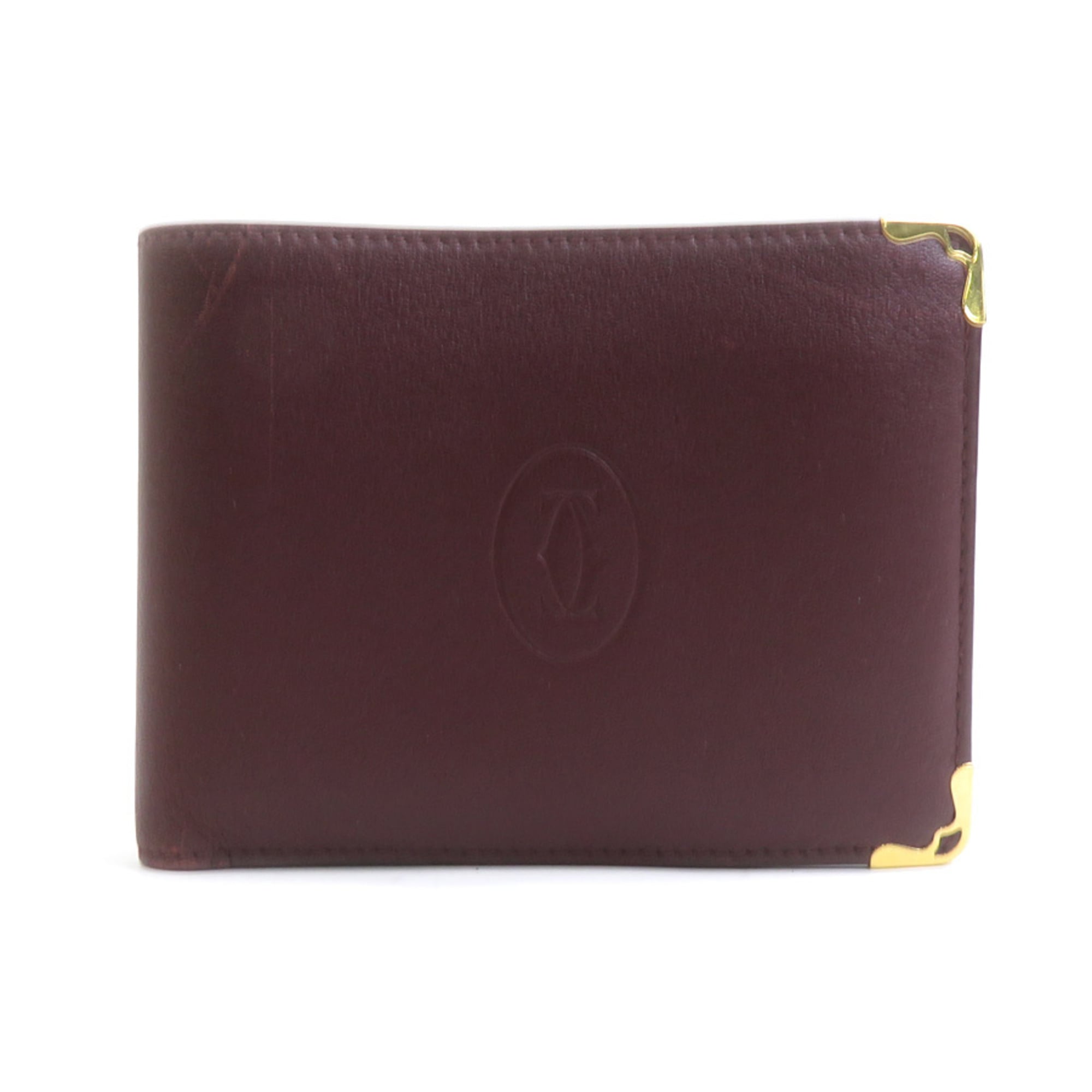 Cartier Bordeaux Leather Wallet (Bi-Fold) (Pre-Owned)