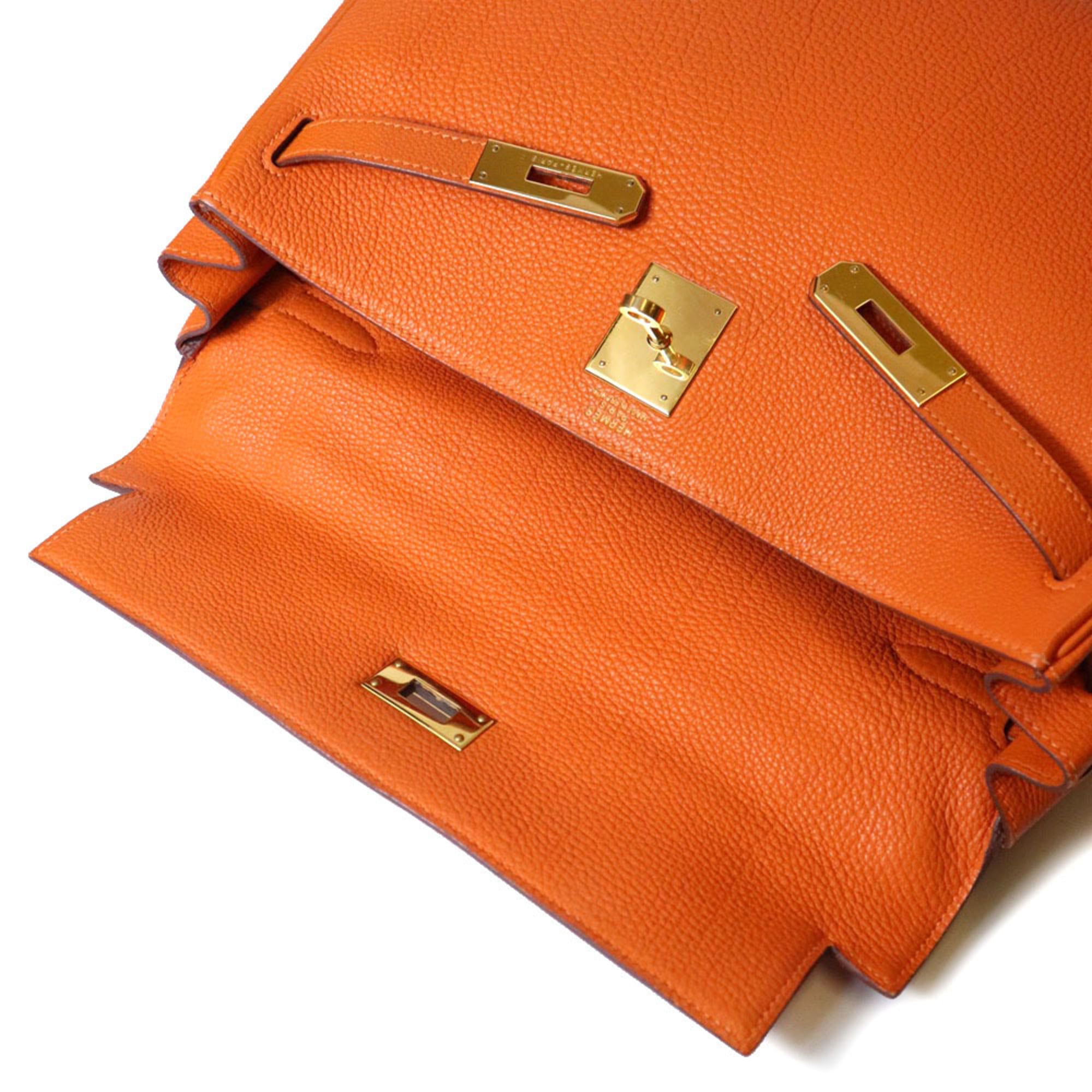 Hermes Orange Togo Leather Handbag Shoulder Bag (Pre-Owned)