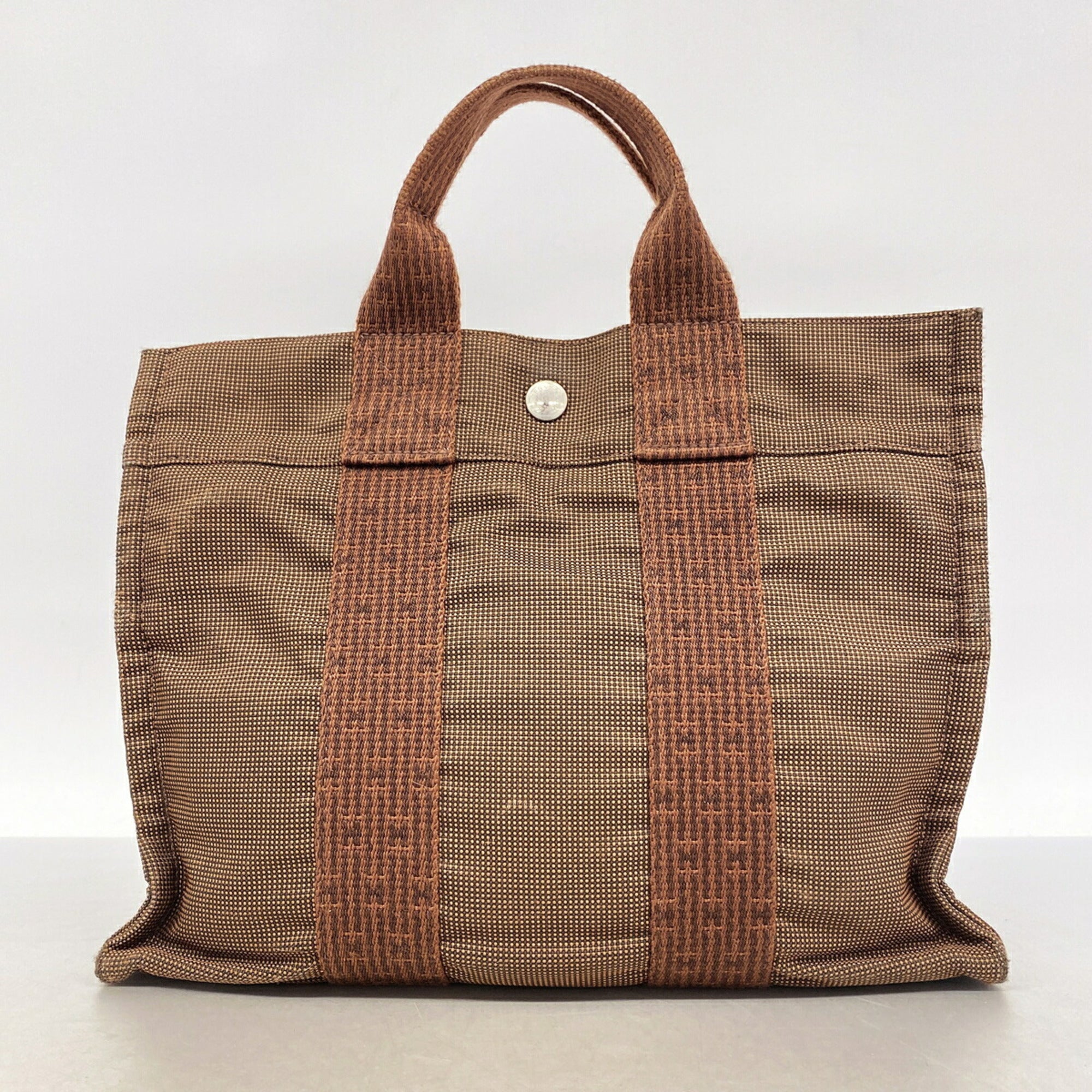 Hermes Brown Nylon Tote Bag (Pre-Owned)