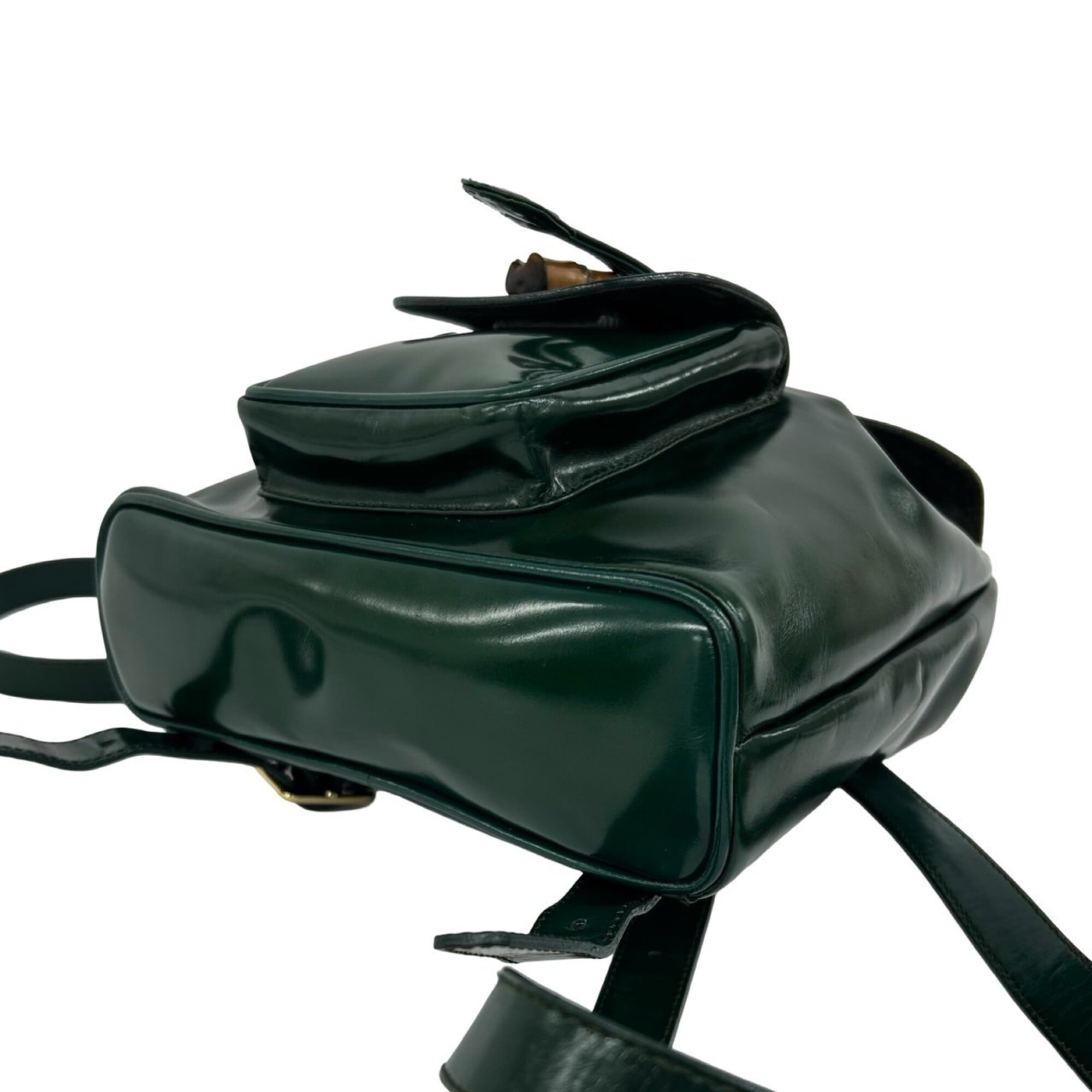 Gucci Green Patent Leather Backpack (Pre-Owned)