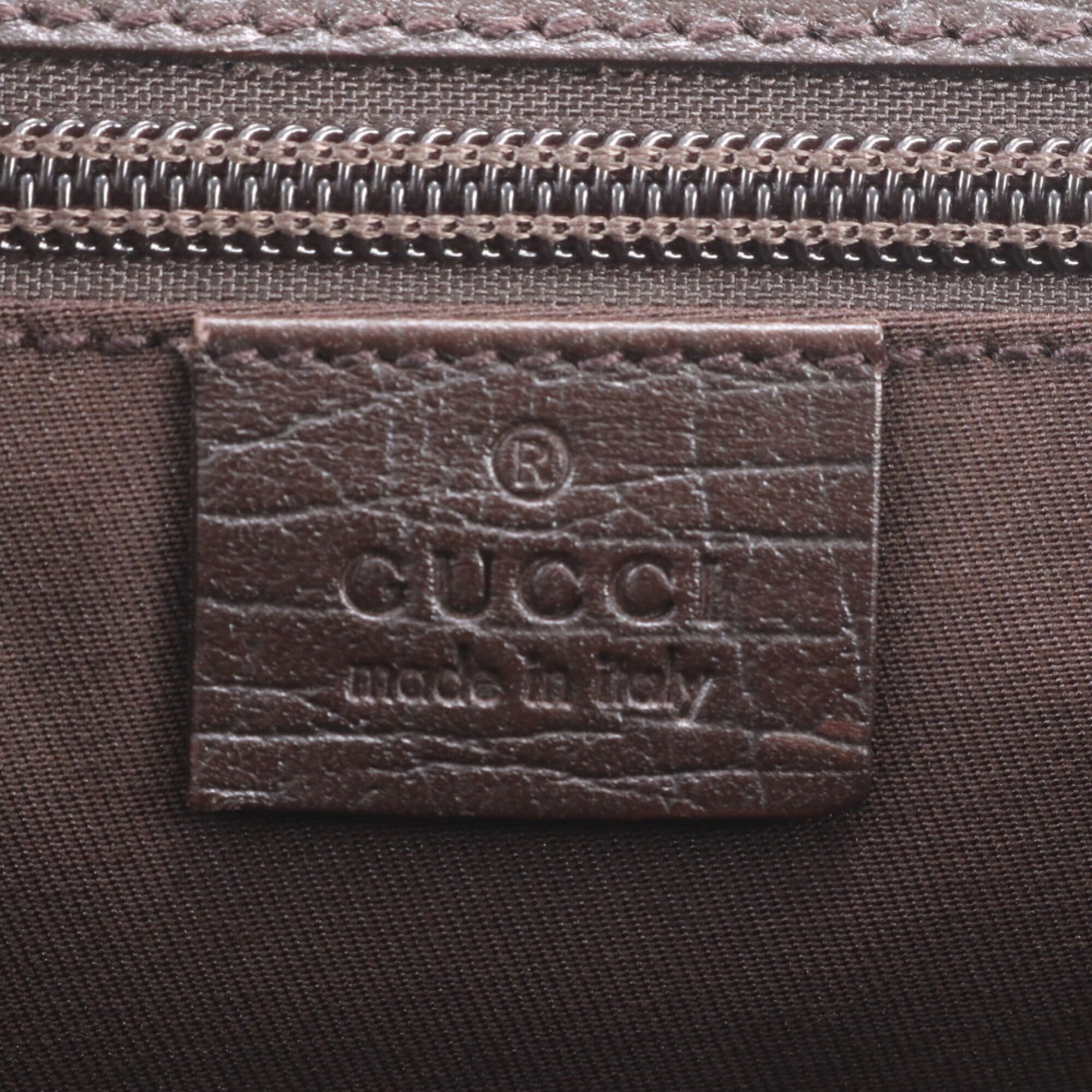 Gucci Brown Dark Brown Leather Briefcase Handbag Tote Bag (Pre-Owned)