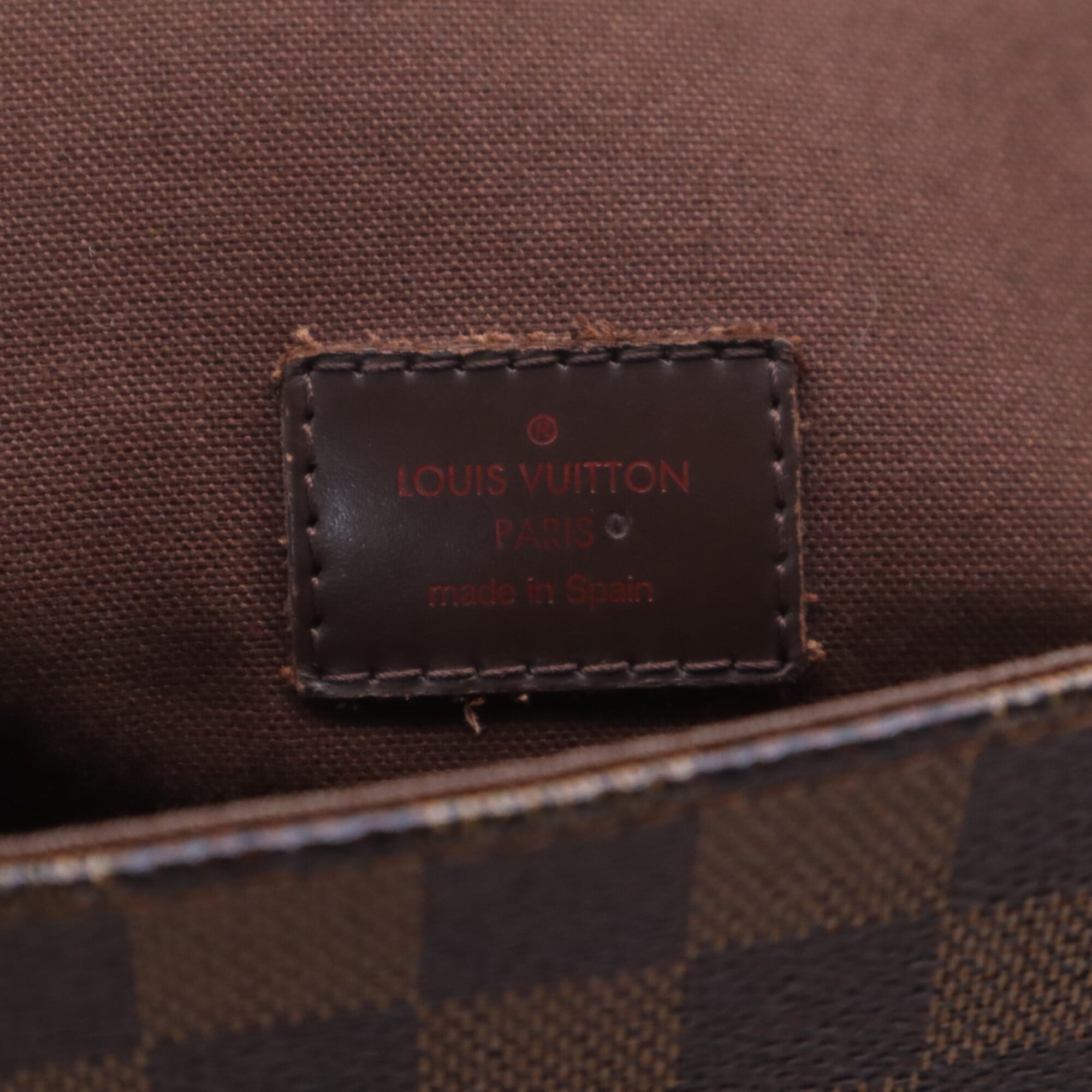 Louis Vuitton Beige Brown Coated Canvas Leather Shoulder Bag (Pre-Owned)