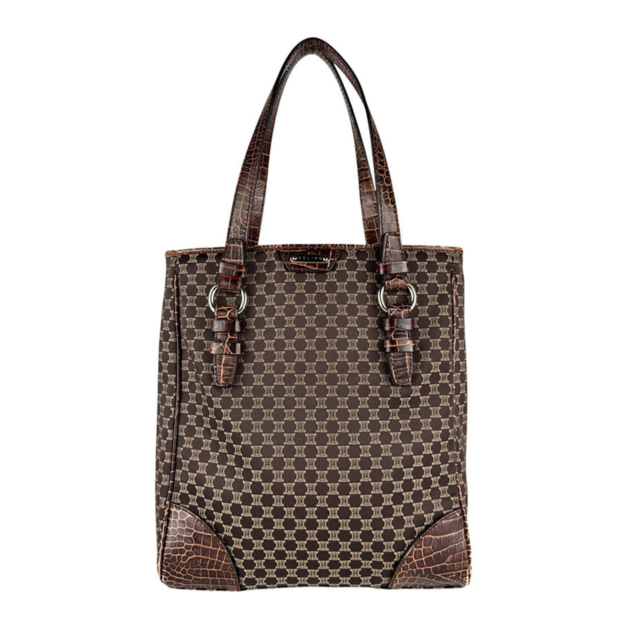 Celine Brown Canvas Leather Handbag (Pre-Owned)