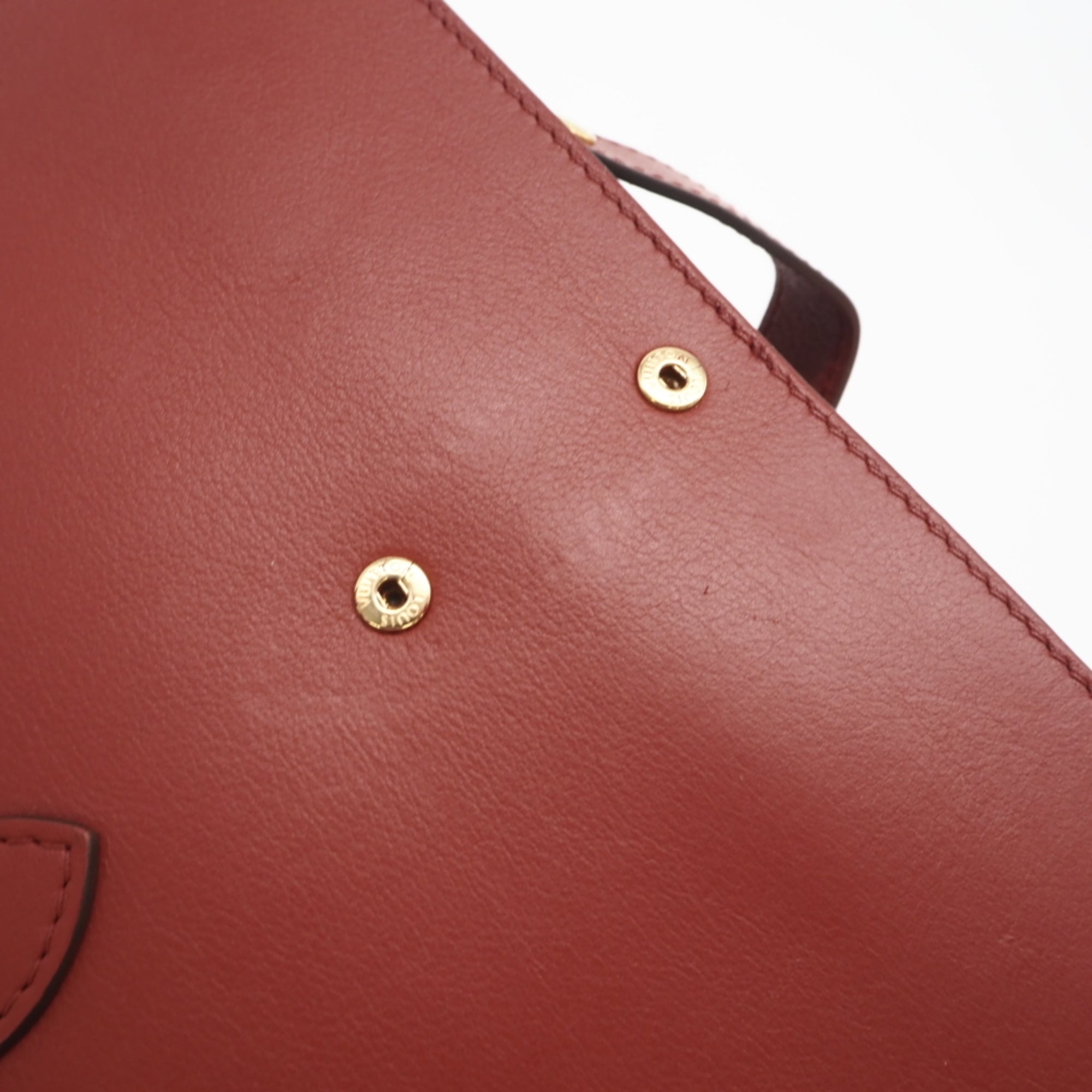 Louis Vuitton Brown Red Color Canvas Leather Shoulder Bag (Pre-Owned)