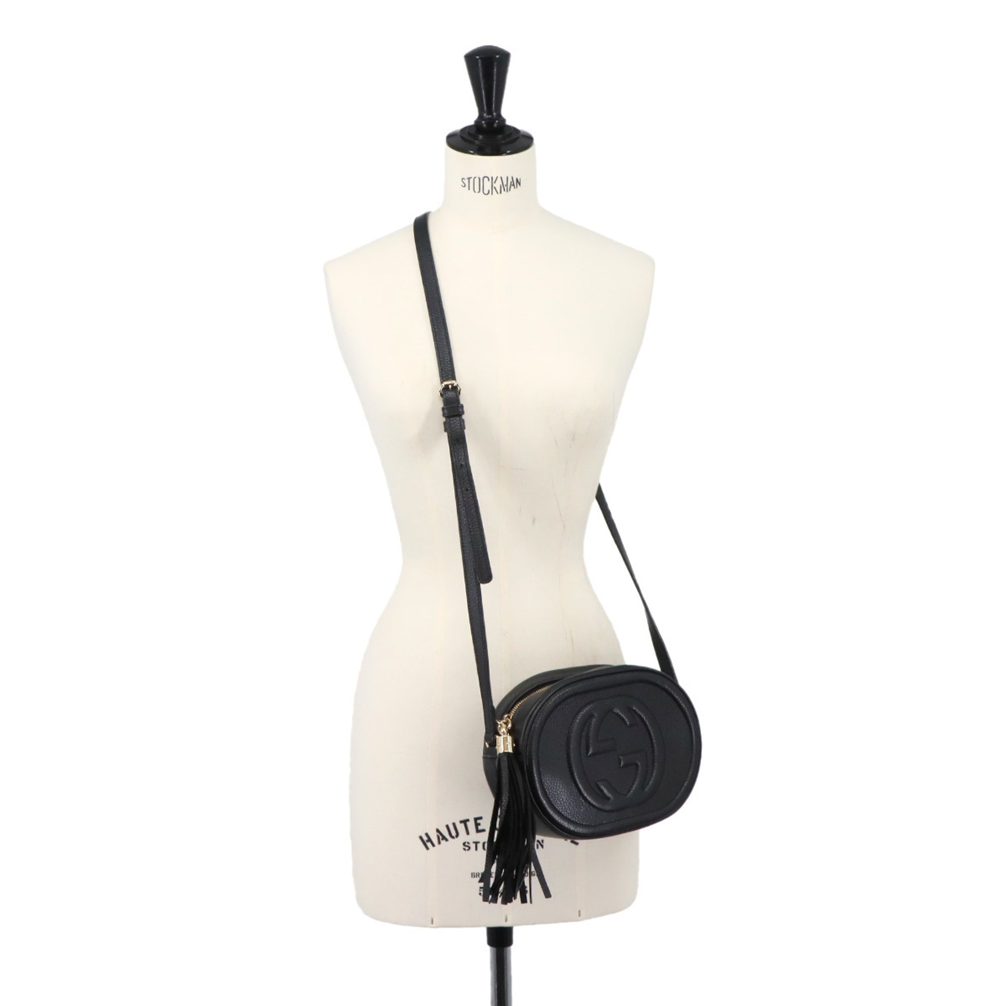 Gucci Black Leather Handbag Shoulder Bag (Pre-Owned)