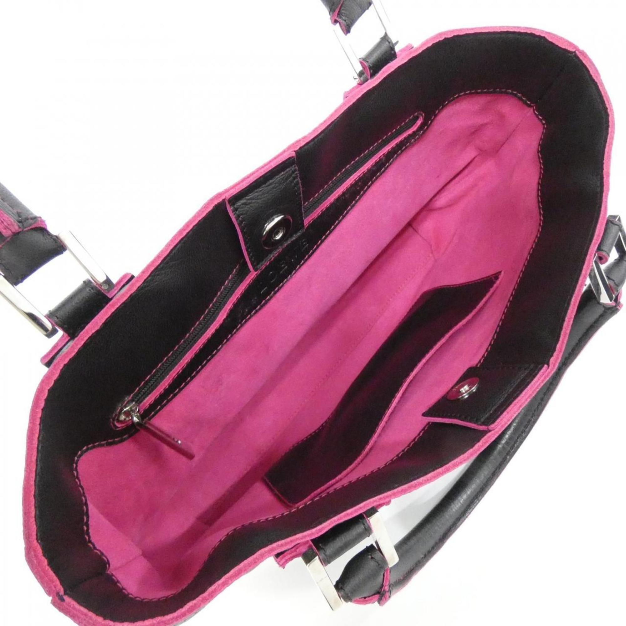 Loewe Amazona Black Pink Leather Handbag (Pre-Owned)