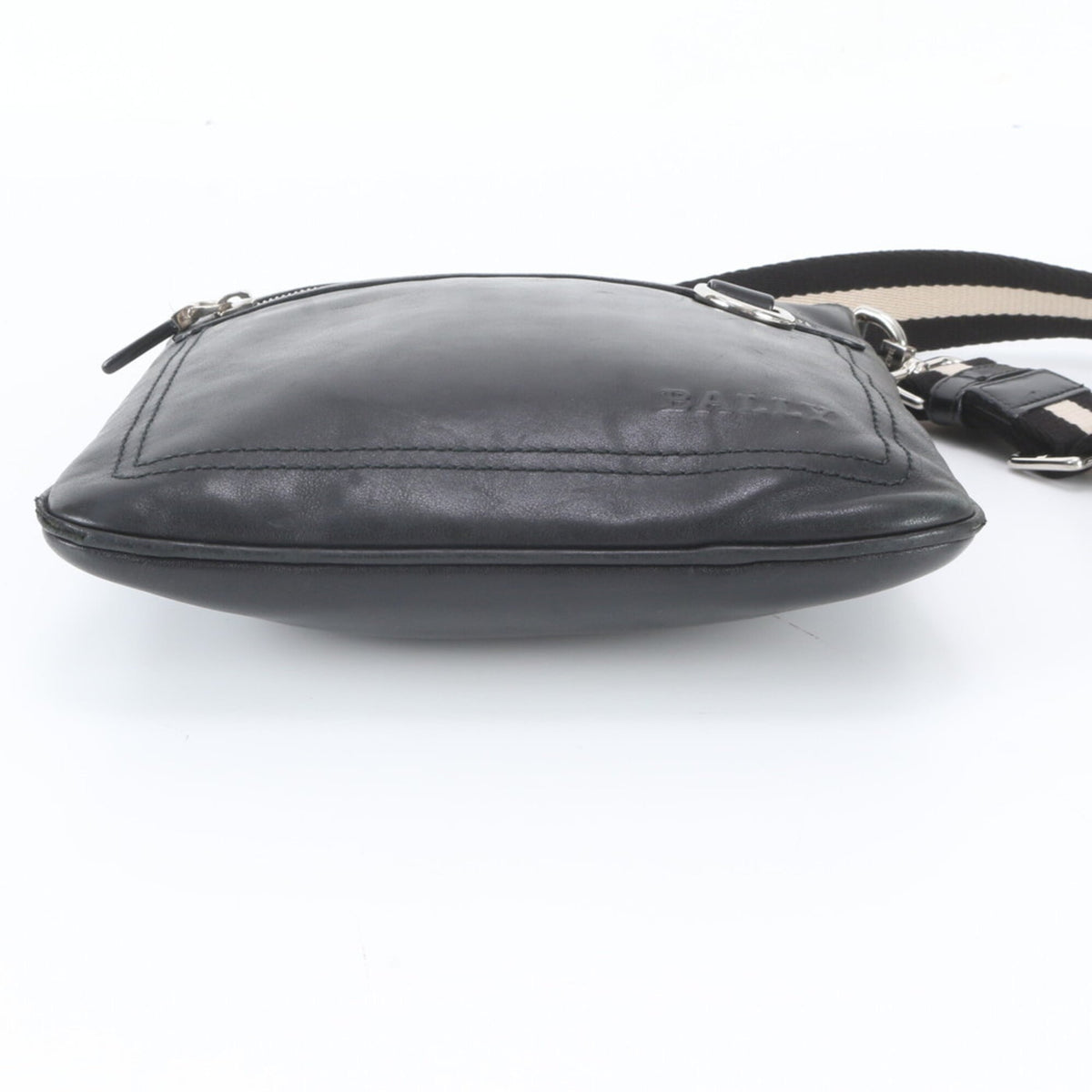 Bally Black Leather Messenger Bag Shoulder Bag Tote Bag (Pre-Owned)