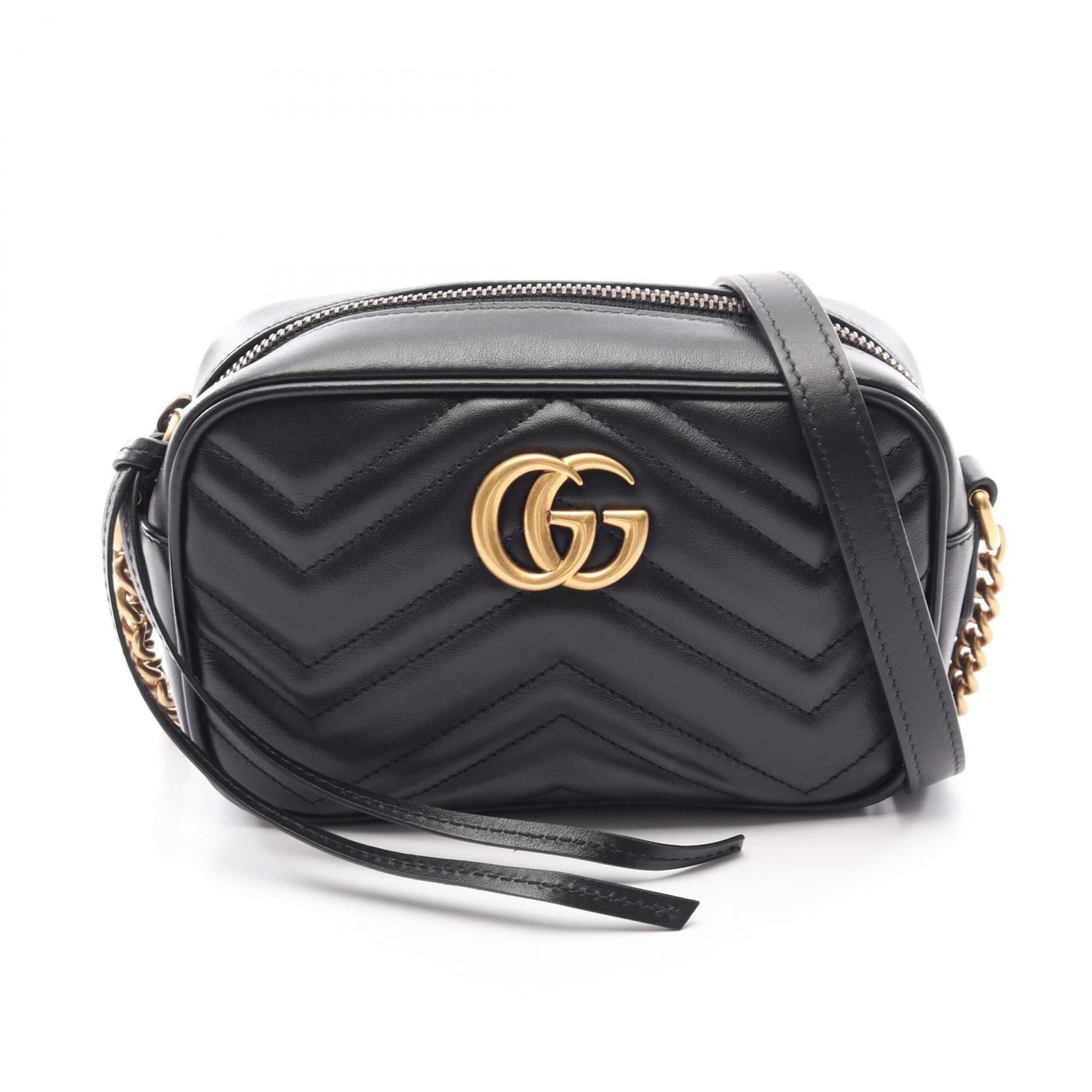 Gucci Black Leather Handbag Shoulder Bag (Pre-Owned)