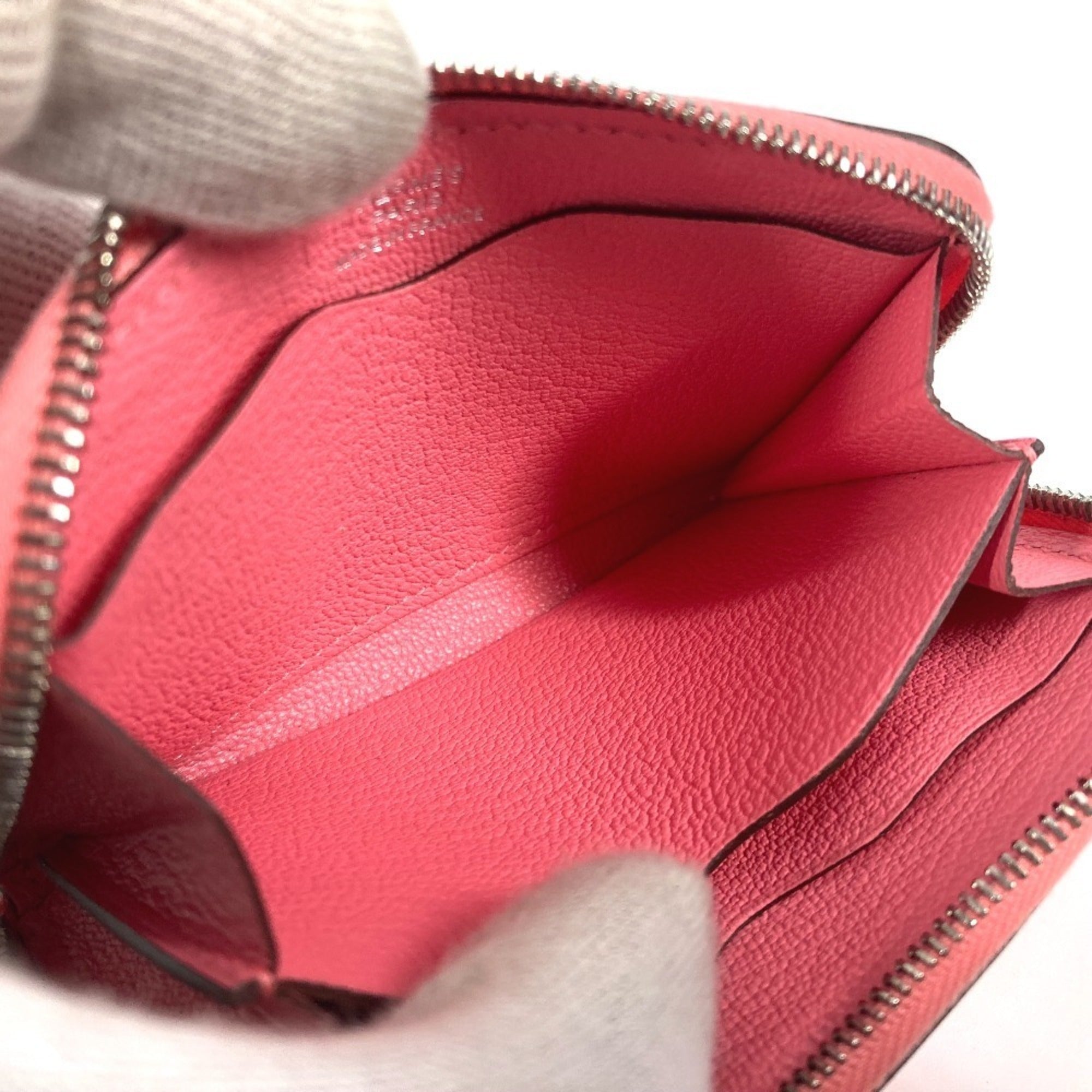 Hermes Pink Leather Coin Purse/Coin Case (Pre-Owned)