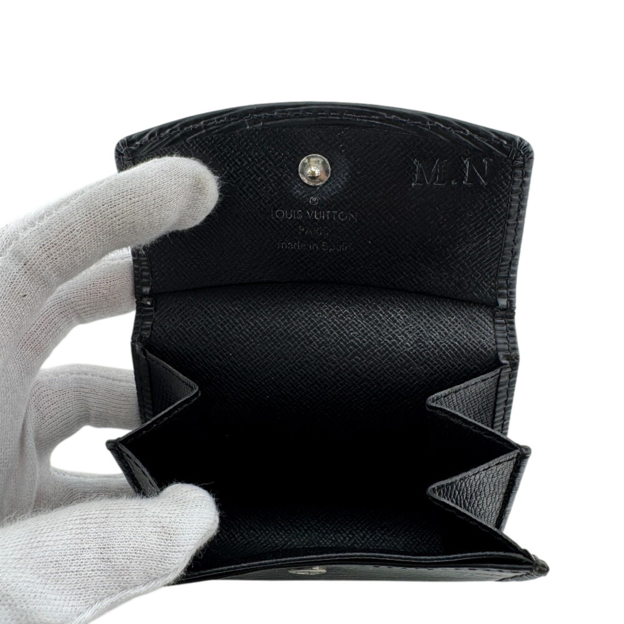 Louis Vuitton Black Leather Coin Purse/Coin Case (Pre-Owned)