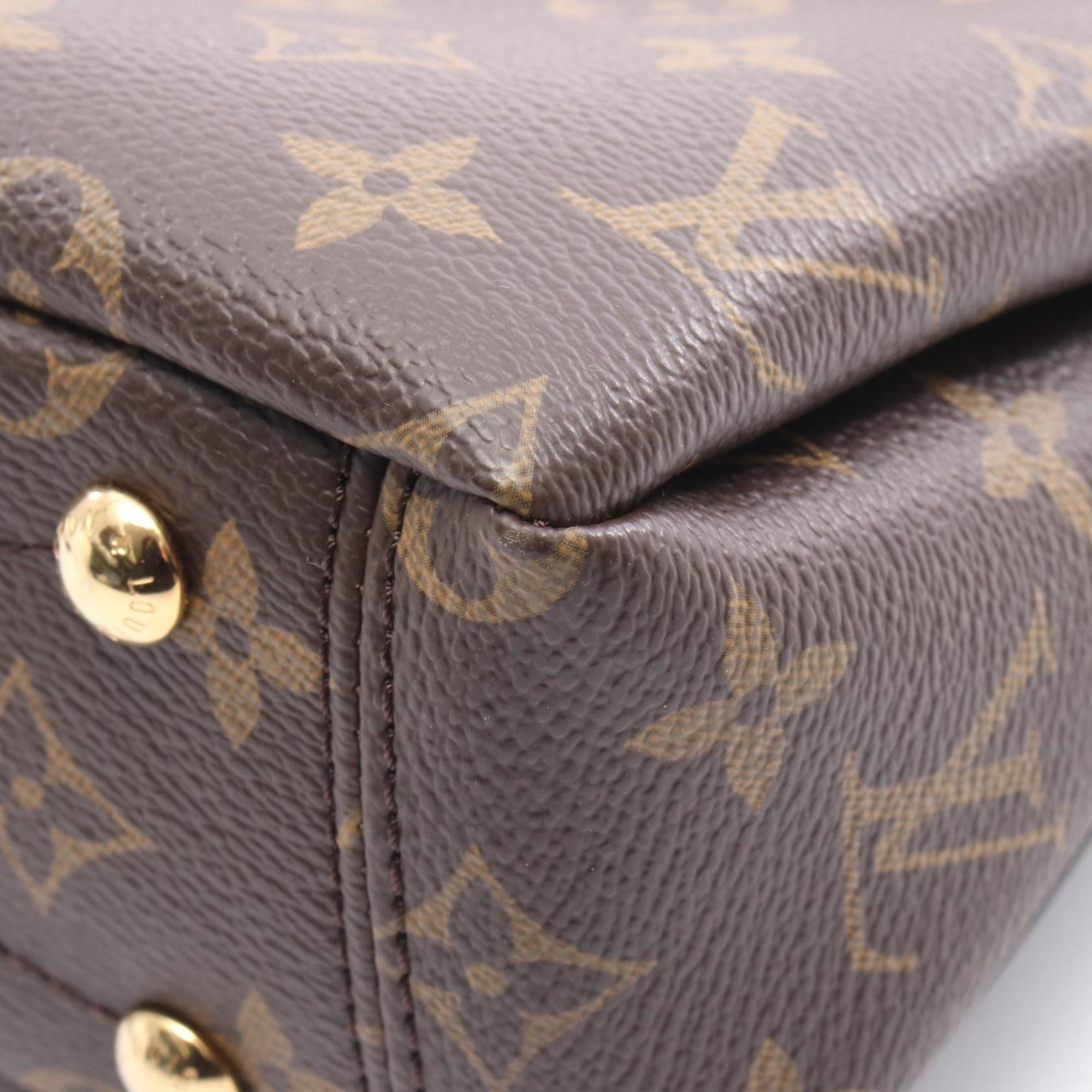Louis Vuitton Black Brown Monogram Coated Canvas Leather Handbag (Pre-Owned)