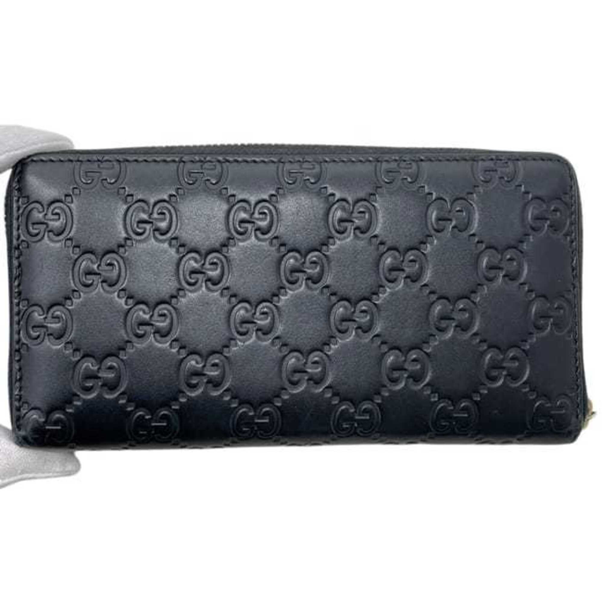 Gucci Black Leather Long Wallet (Bi-Fold) (Pre-Owned)