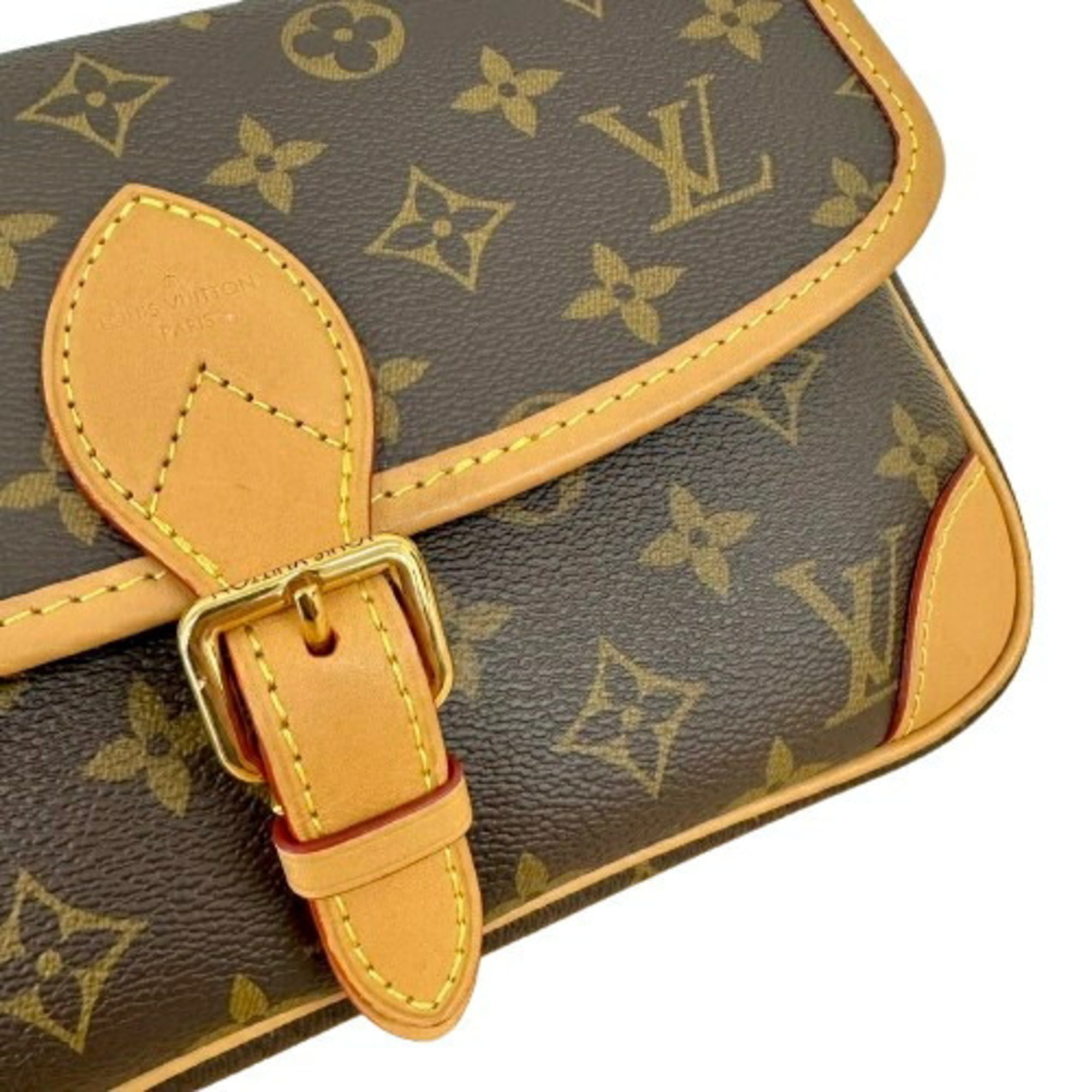 Louis Vuitton Monogram Brown Leather Shoulder Bag (Pre-Owned)