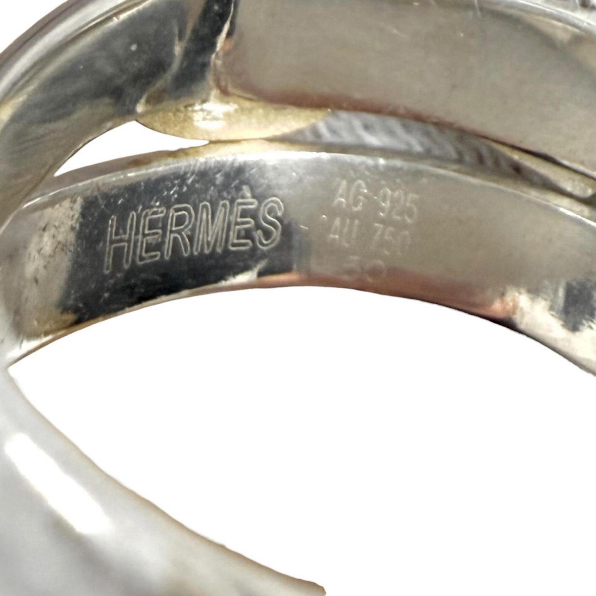 Hermes Gold Silver Band Ring (Pre-Owned)