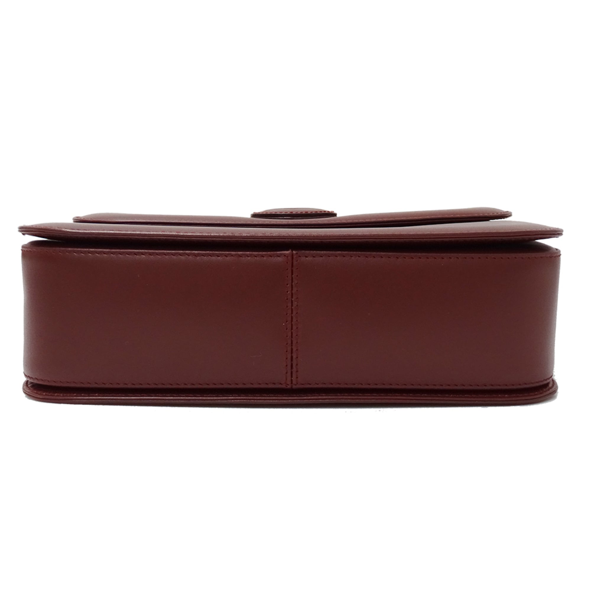 Cartier Must Bordeaux Leather Handbag Shoulder Bag (Pre-Owned)