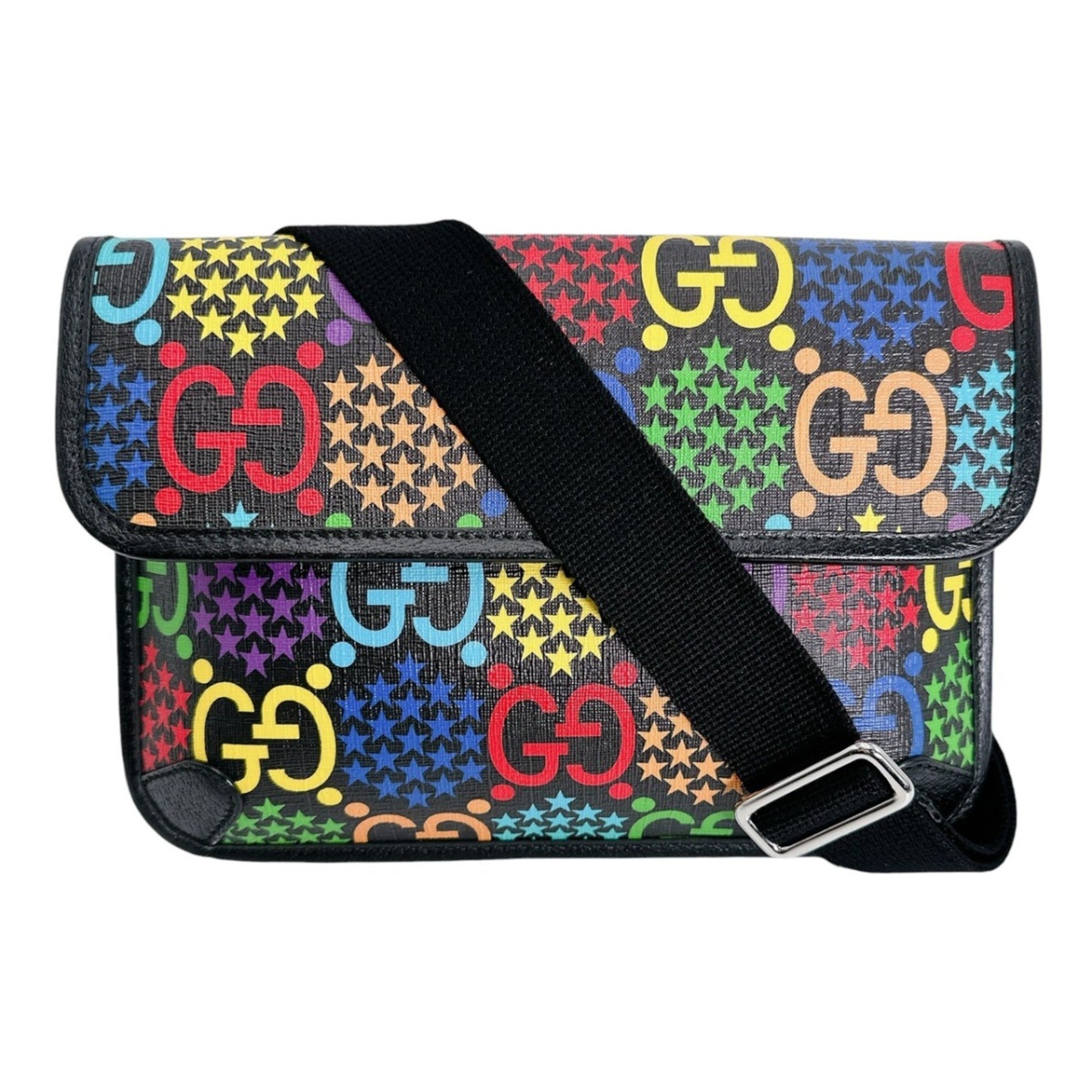 Gucci Black Multi-Color Leather Fanny Pack (Pre-Owned)