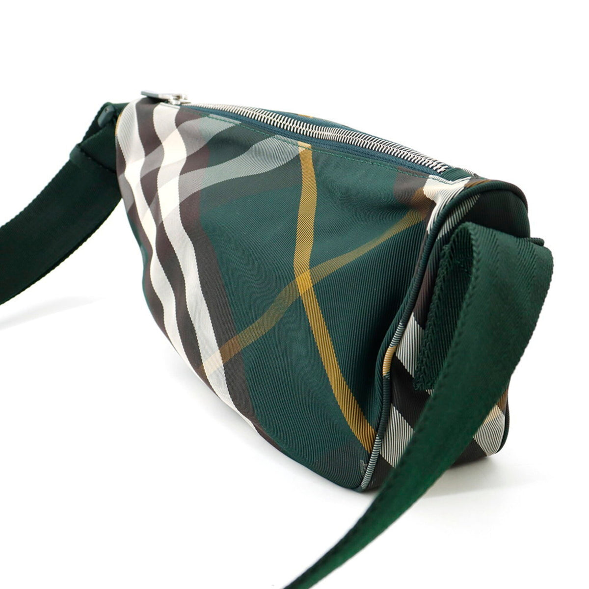 Burberry Brown Green Ivory Yellow Nylon Shoulder Bag Sling Bag (Pre-Owned)