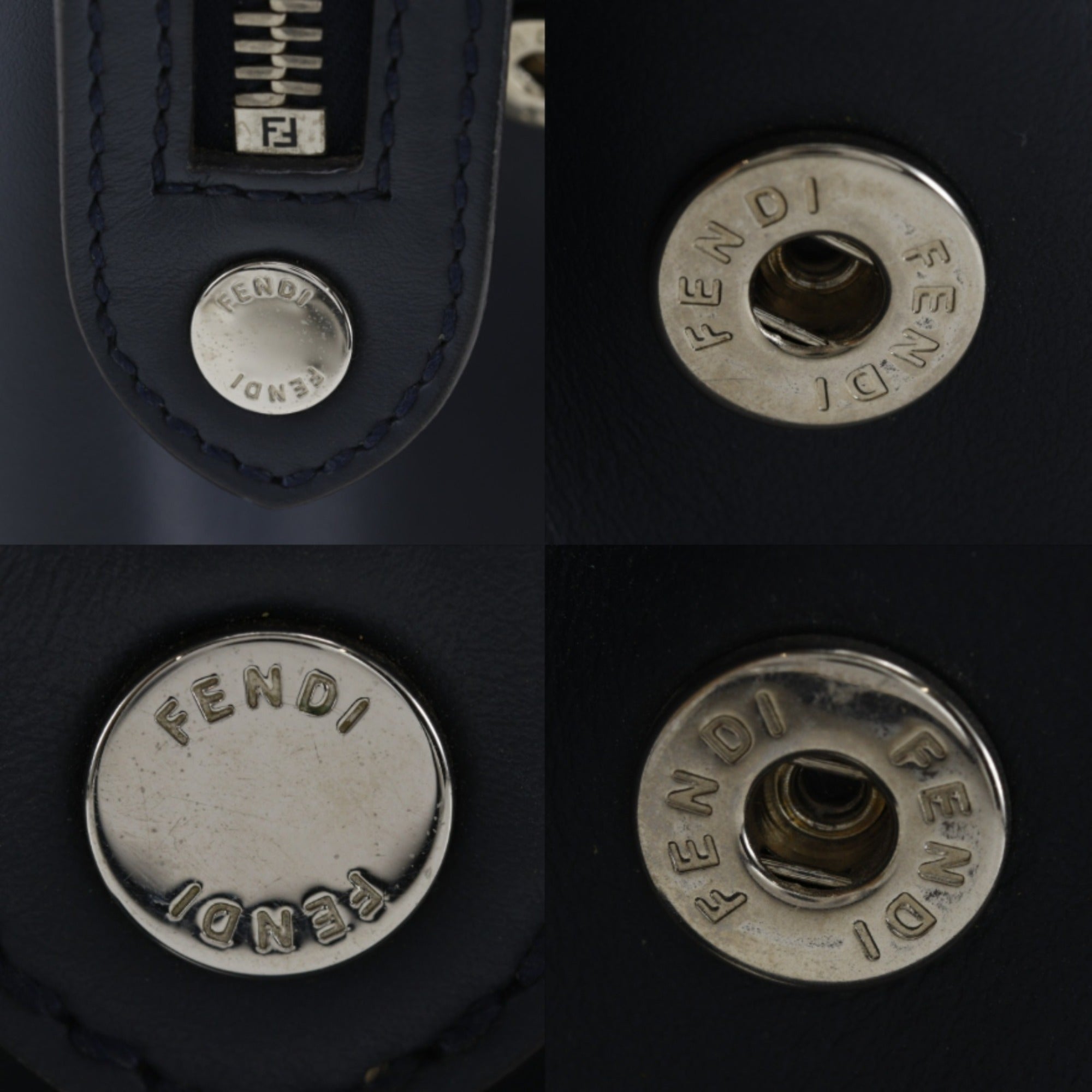 Fendi Navy Leather Handbag (Pre-Owned)