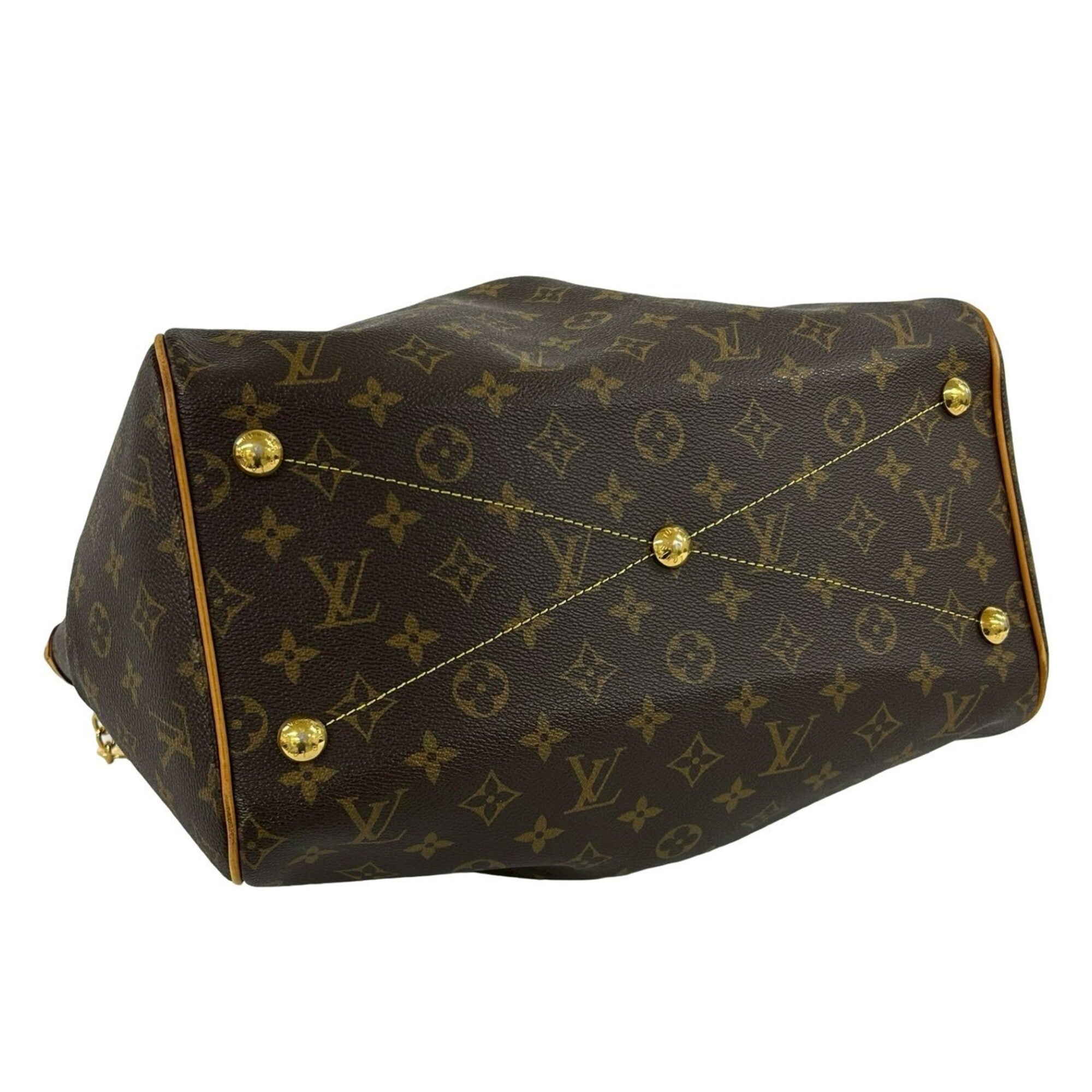 Louis Vuitton Brown Leather Pvc Handbag Tote Bag (Pre-Owned)