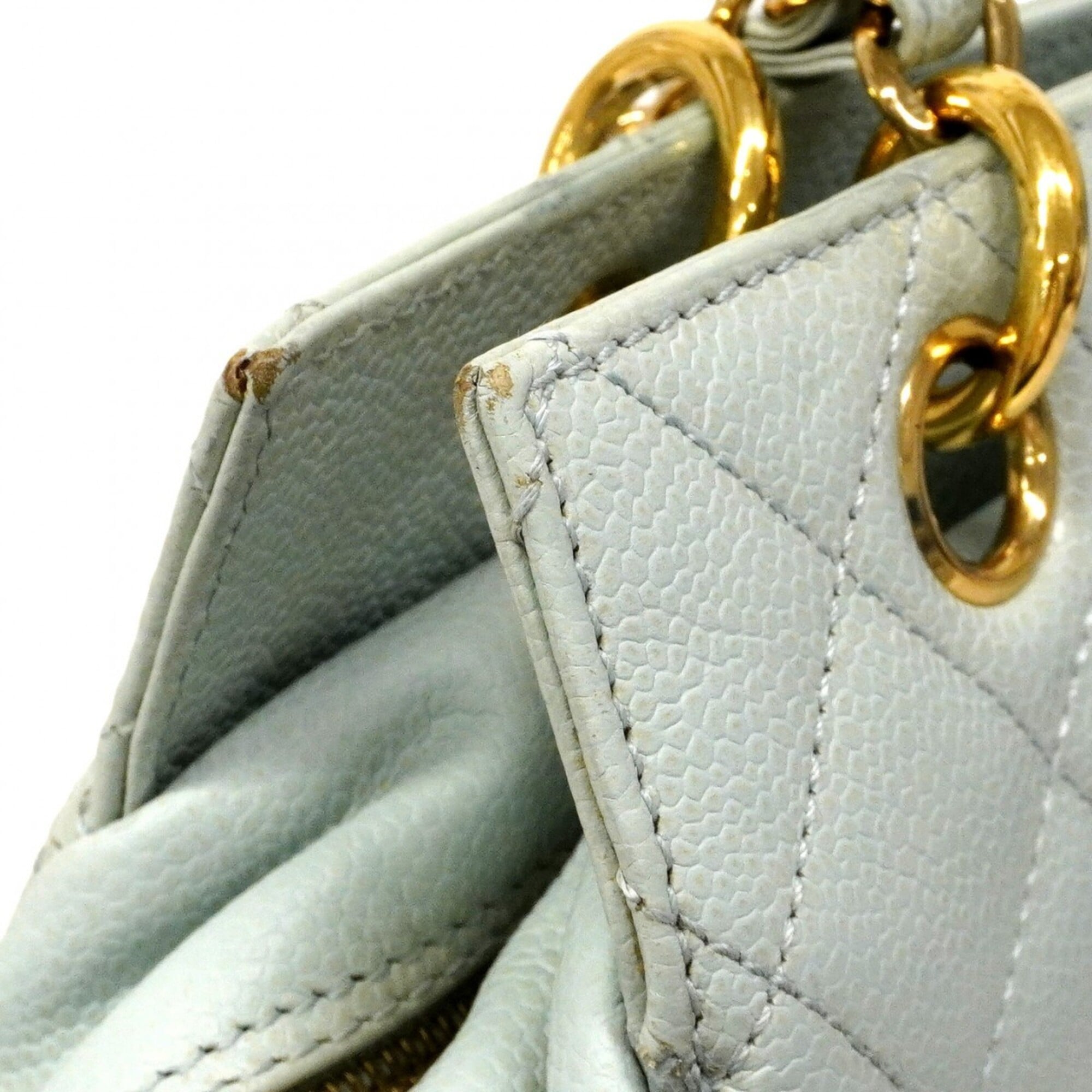 Chanel Light Blue Grained Calfskin Tote Bag (Pre-Owned)