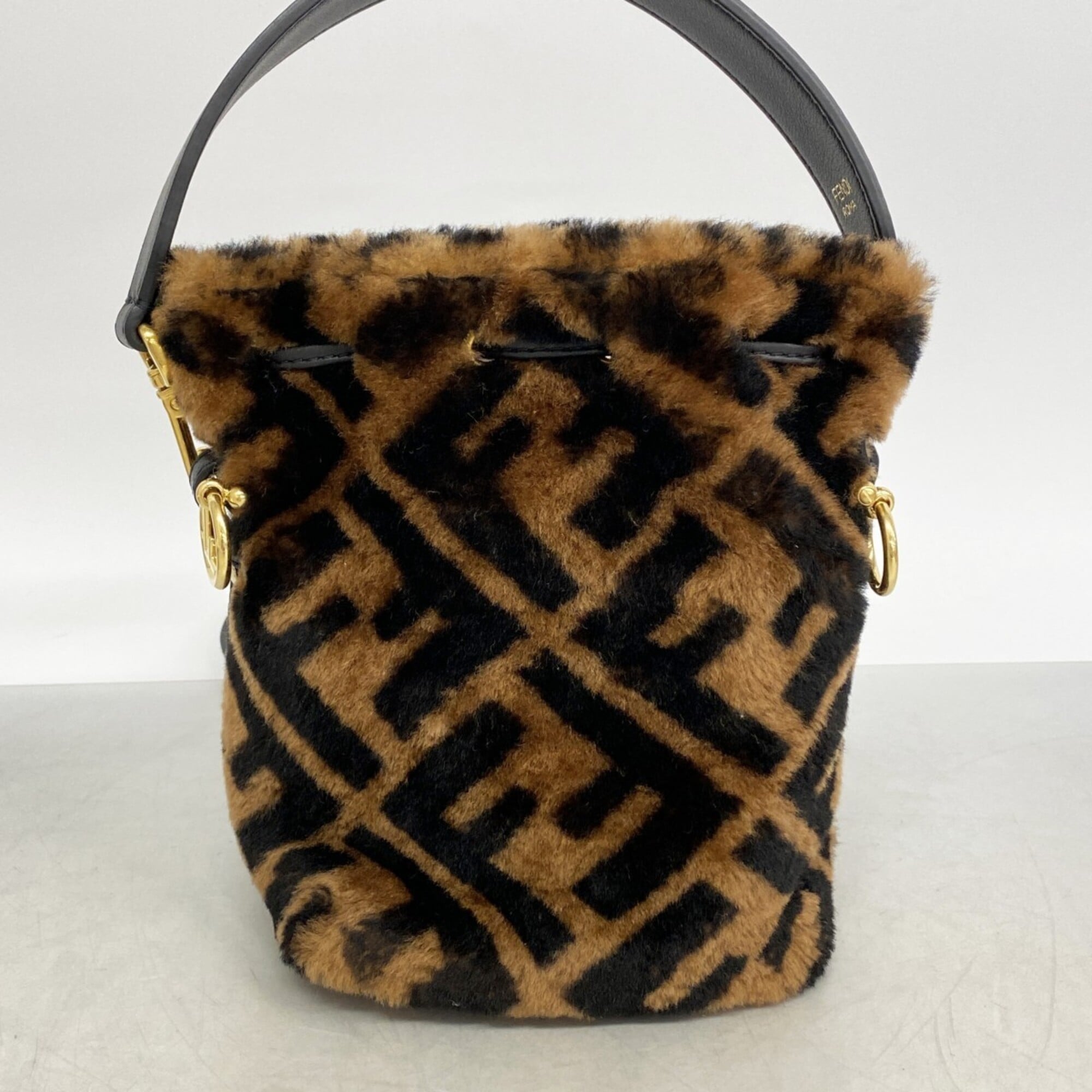 Fendi Black Brown Fur Handbag (Pre-Owned)