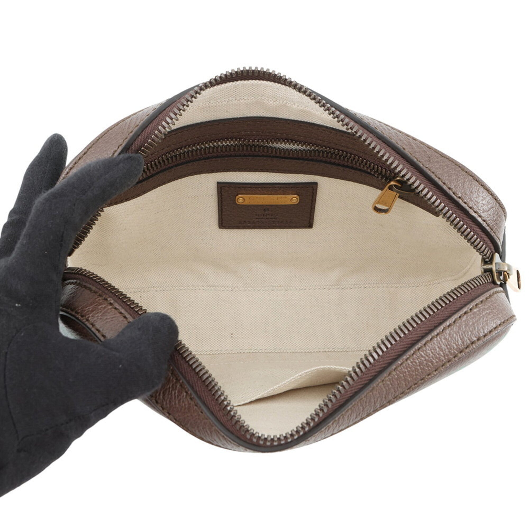 Gucci Brown Multi-Color Leather Handbag Pouch Sling Bag (Pre-Owned)
