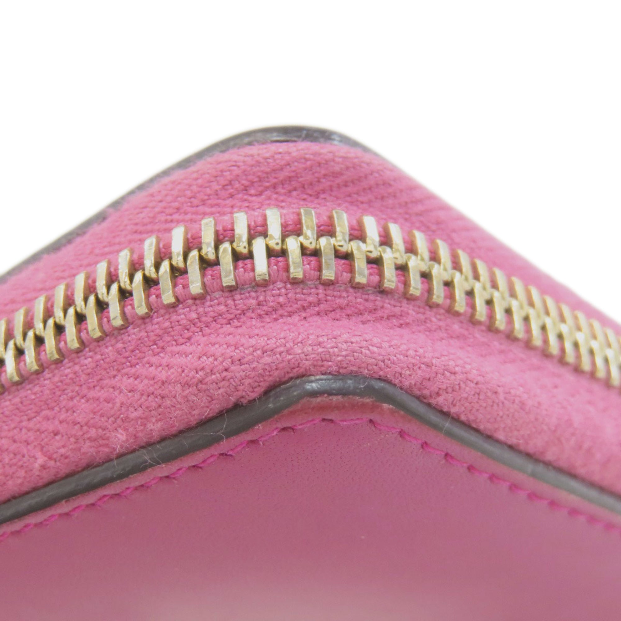 Gucci Pink Leather Long Wallet (Bi-Fold) (Pre-Owned)