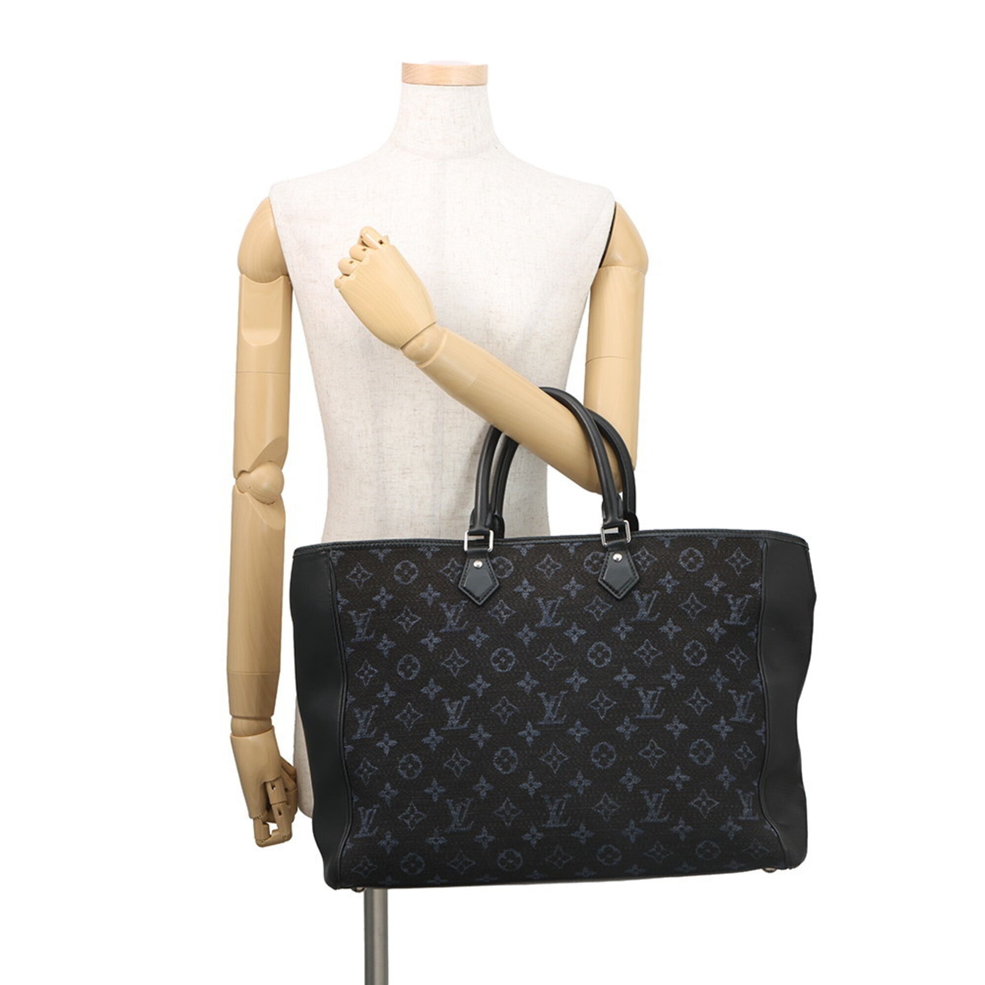 Louis Vuitton Black Noir Monogram Jacquard Handbag Tote Bag (Pre-Owned)