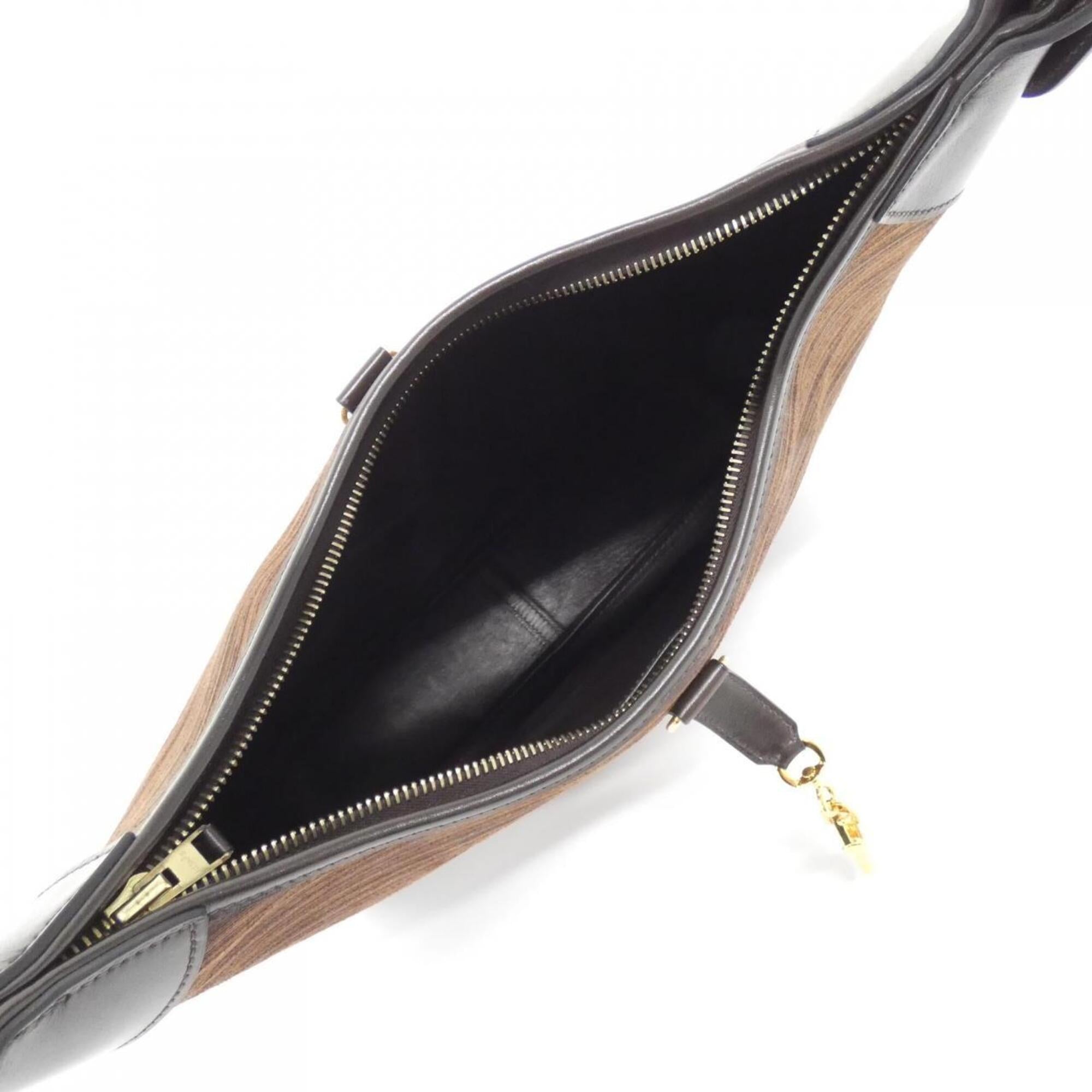 Hermes Chocolat Vibrato Leather Box Calf Leather Shoulder Bag (Pre-Owned)