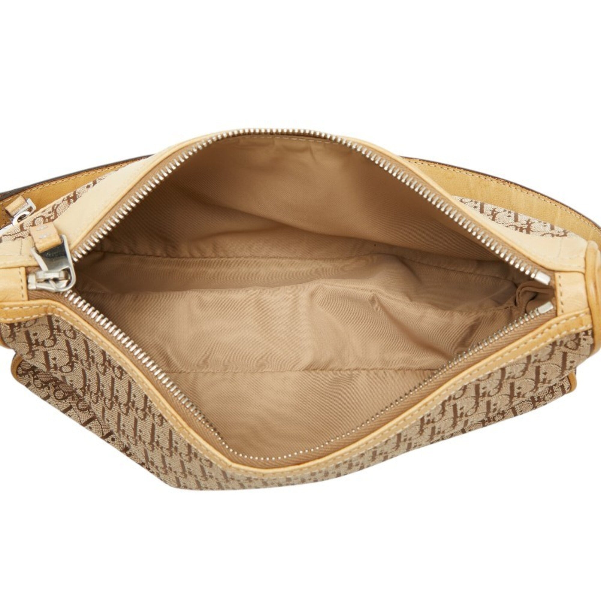 Christian Dior Beige Canvas Leather Shoulder Bag (Pre-Owned)