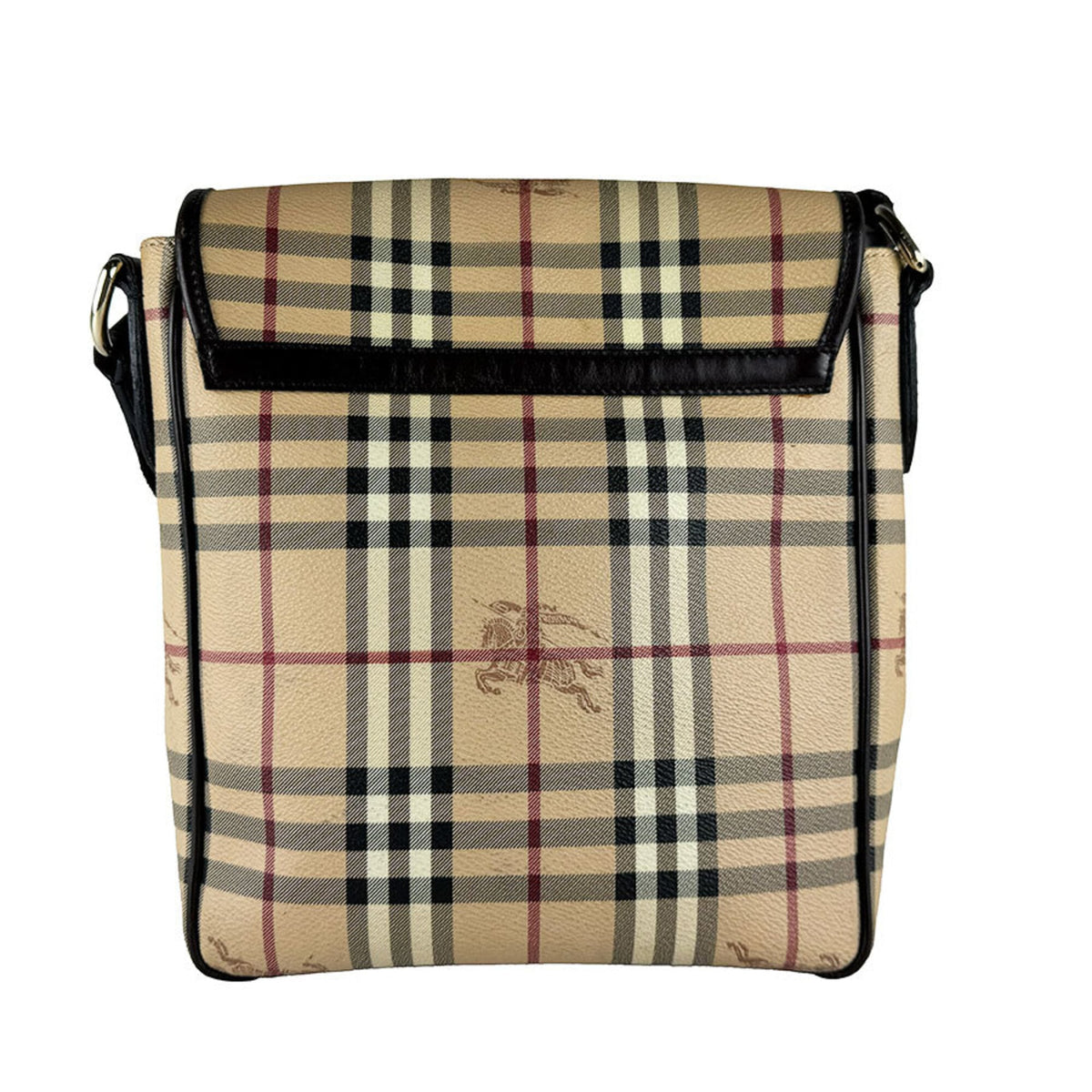 Burberry Beige Brown Pvc Leather Shoulder Bag (Pre-Owned)